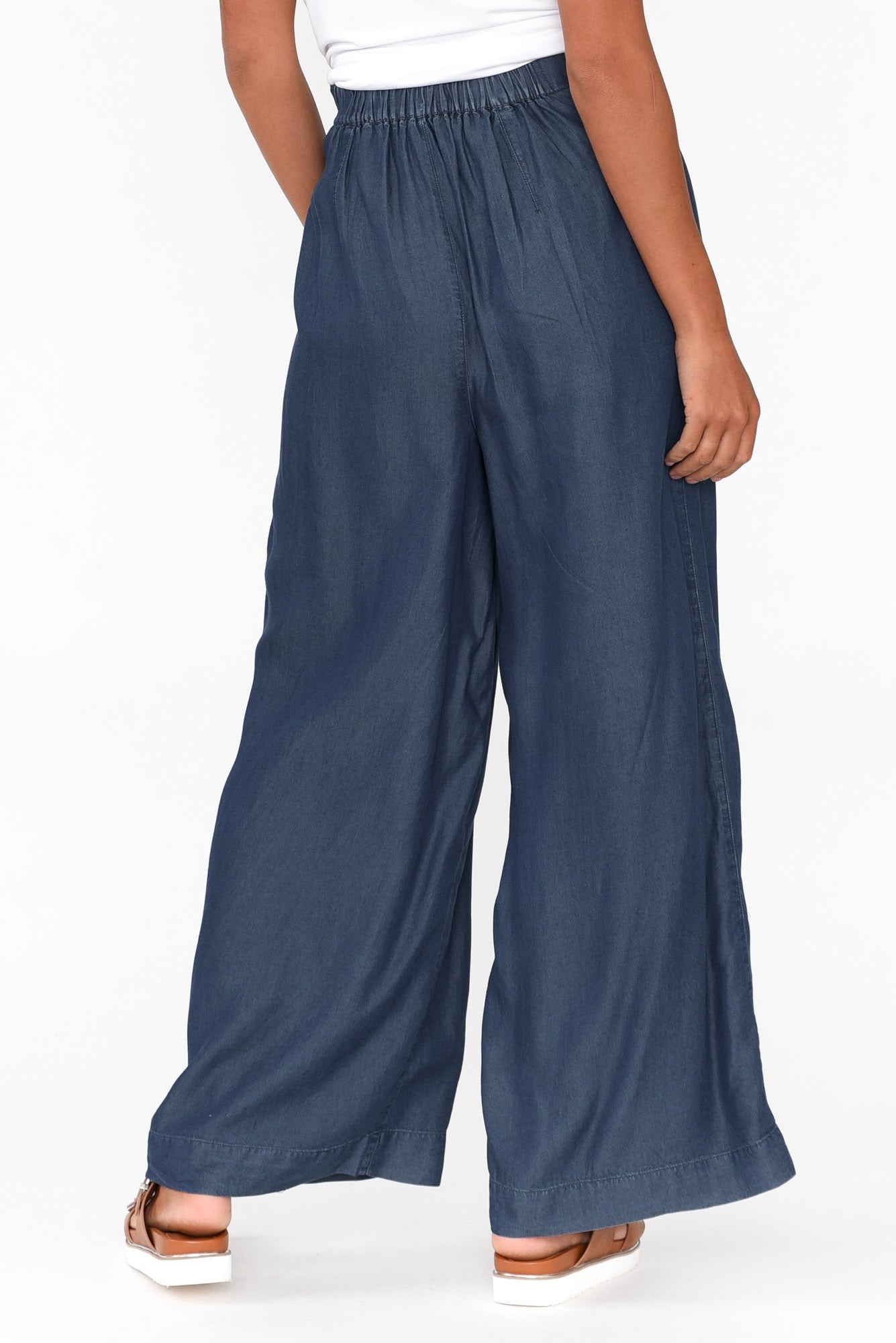Pia Blue Denim Palazzo Pant
