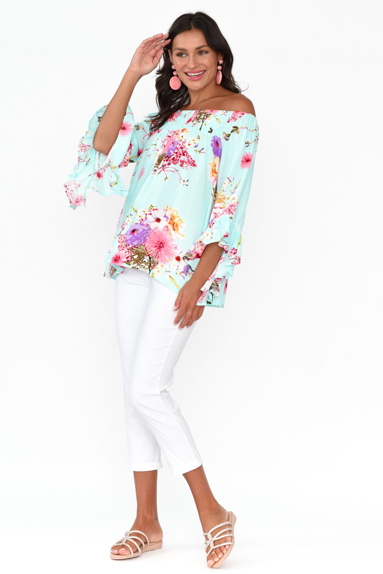 Amal Blue Cherry Blossom Top