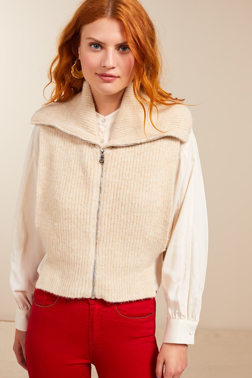 ANGE - Col camionneur écru en tricot
