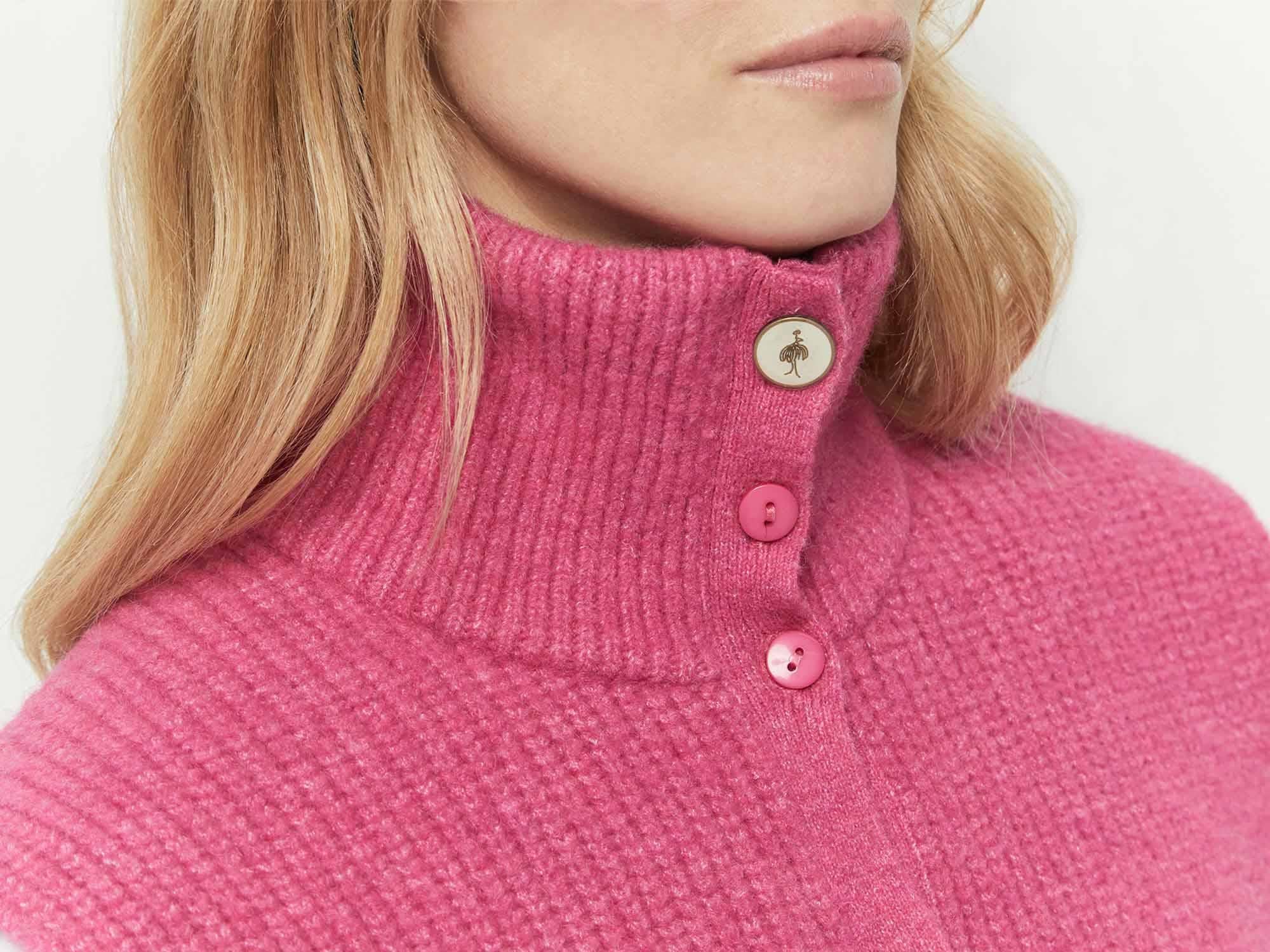 ANGIE - Col camionneur fuchsia en tricot