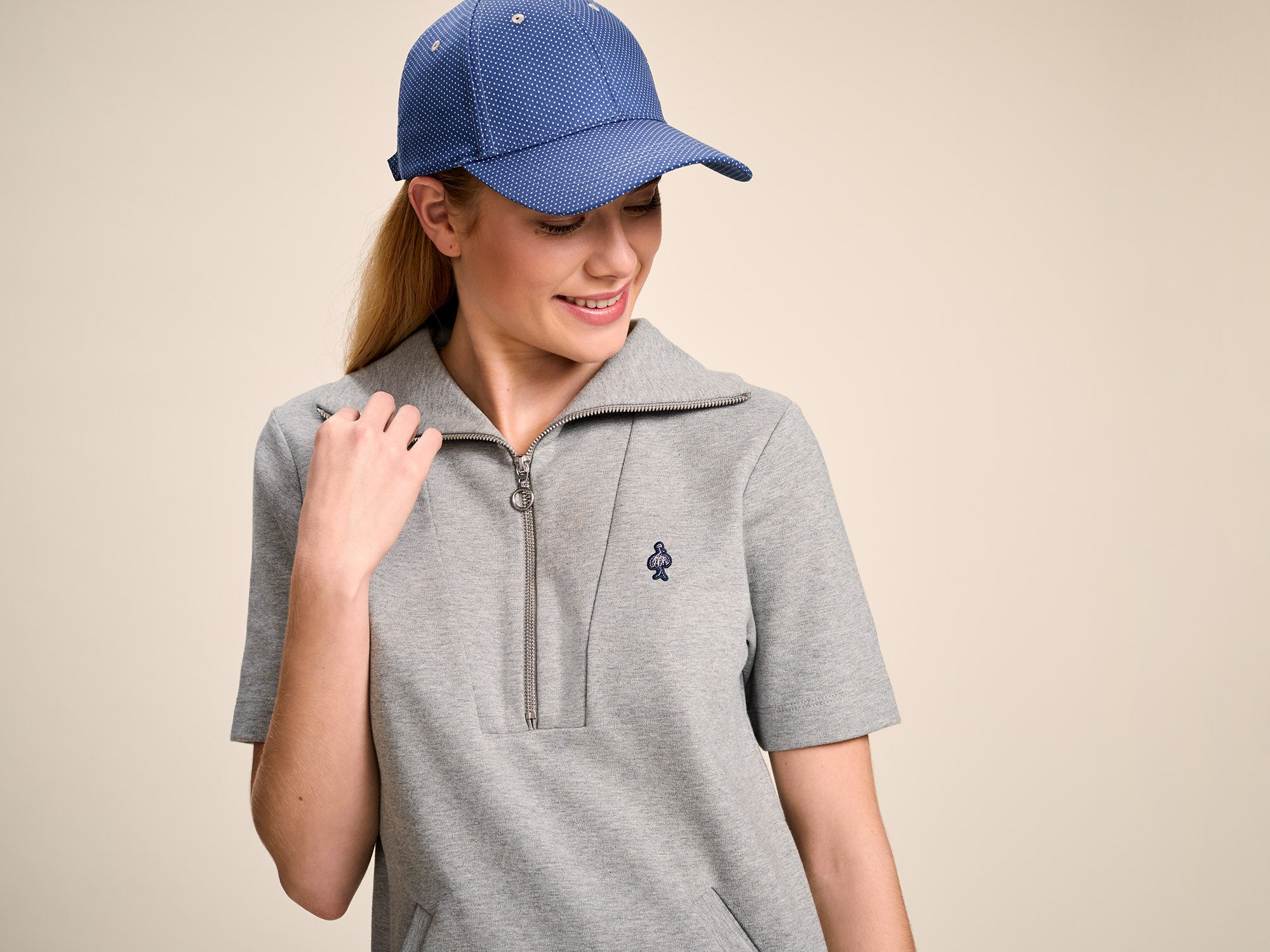 RUIYA - Robe sweat grise à col camionneur