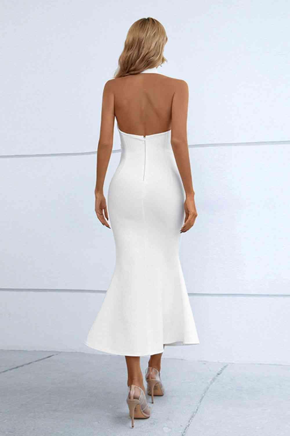 Halter Elegance Split Fishtail Bodycon Dress