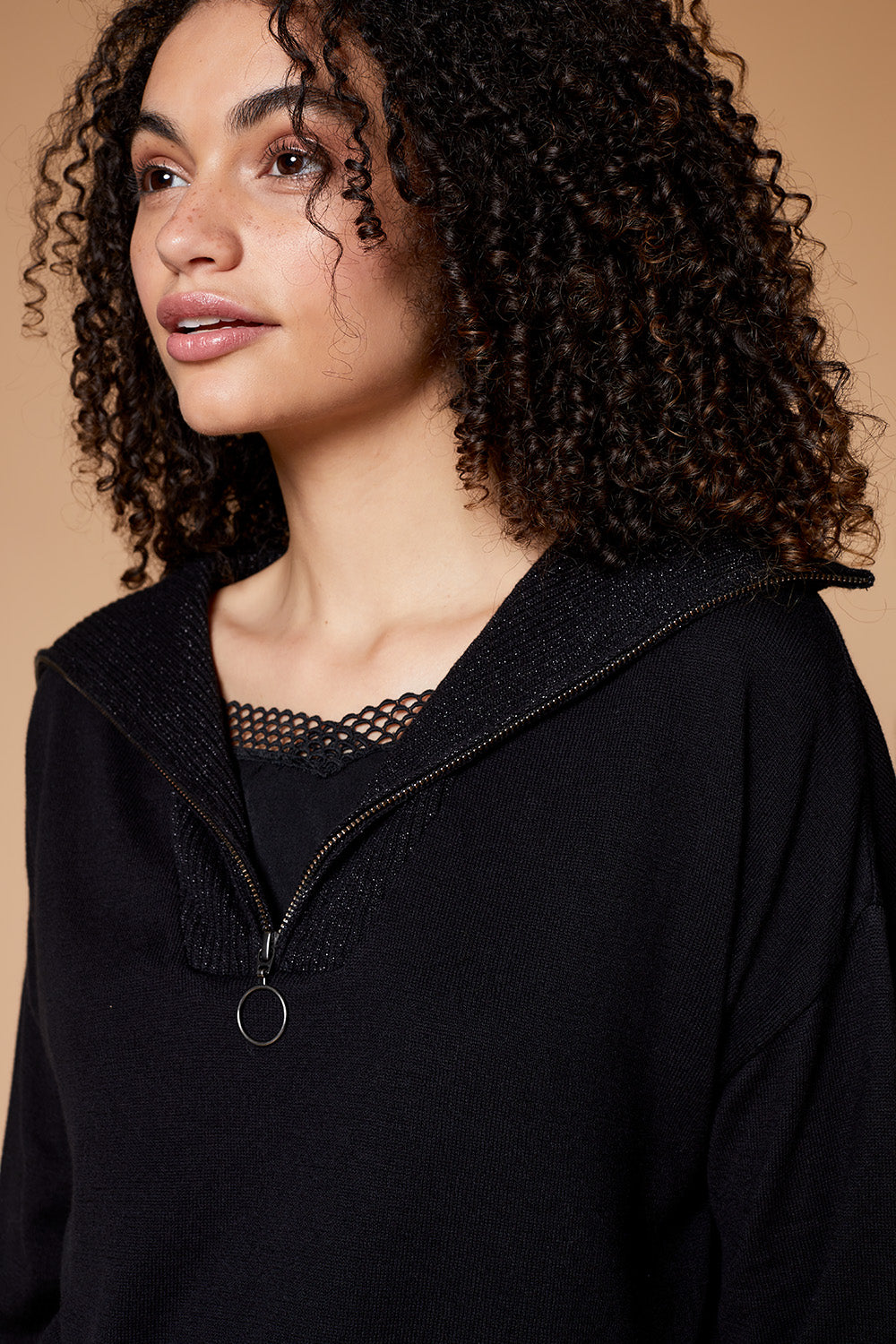 TIBOR - Pull camionneur noir en tricot
