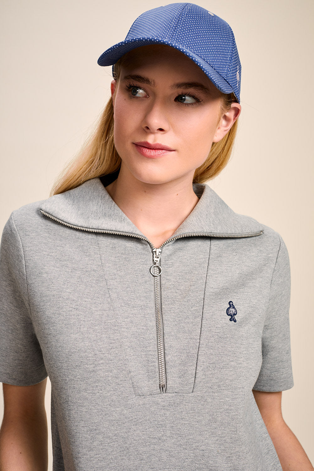 RUIYA - Robe sweat grise à col camionneur