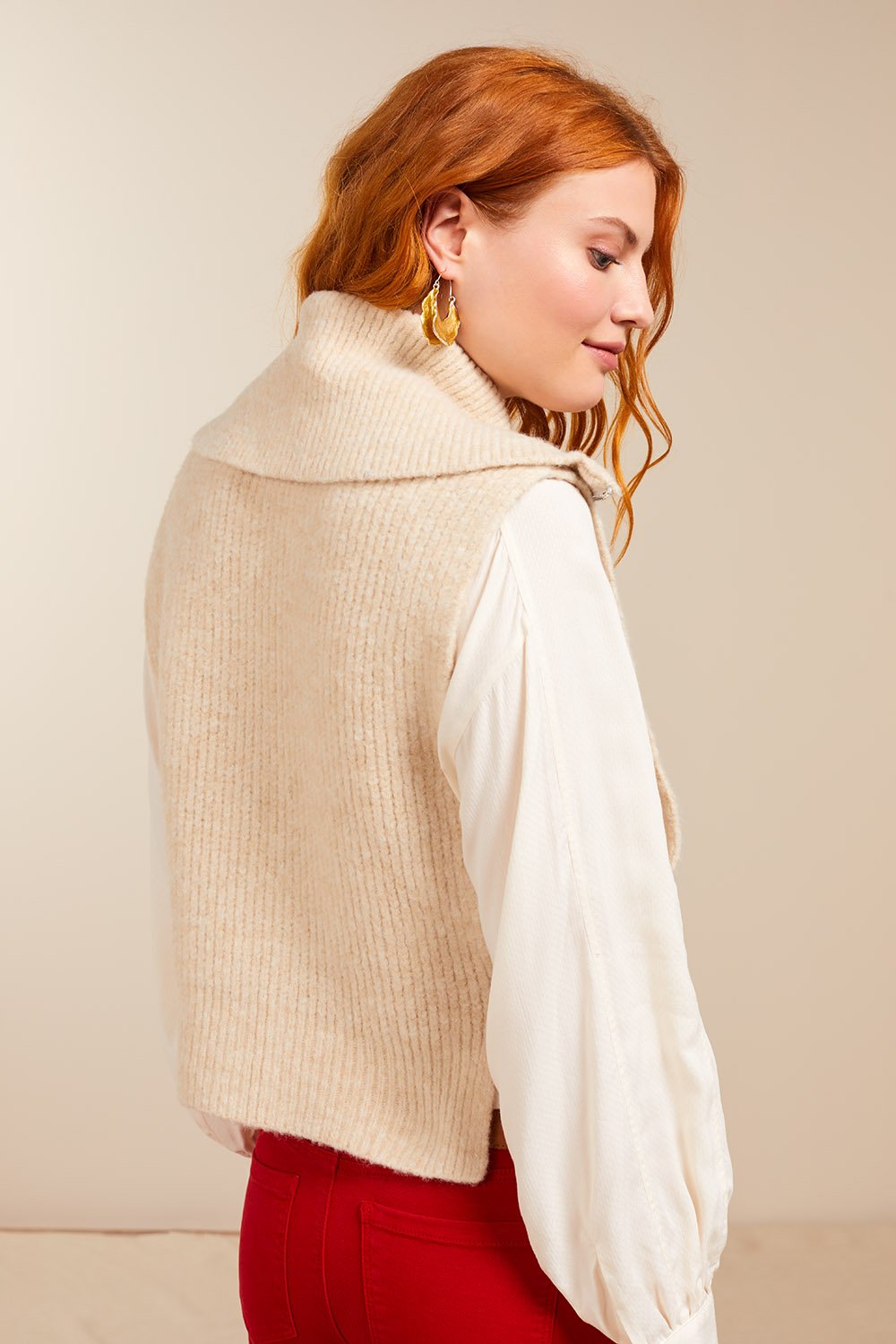 ANGE - Col camionneur écru en tricot