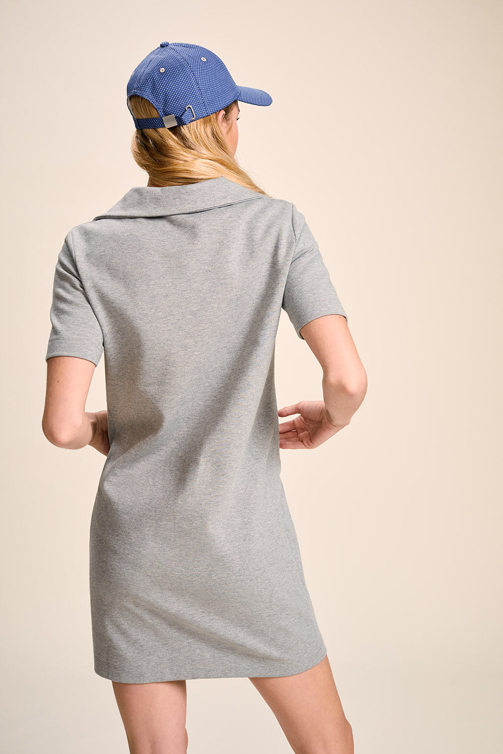 RUIYA - Robe sweat grise à col camionneur