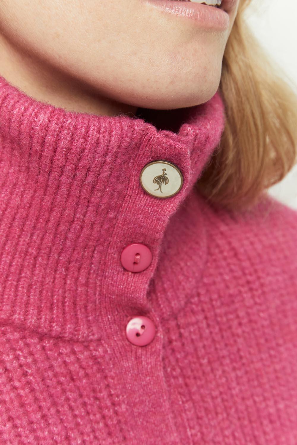ANGIE - Col camionneur fuchsia en tricot