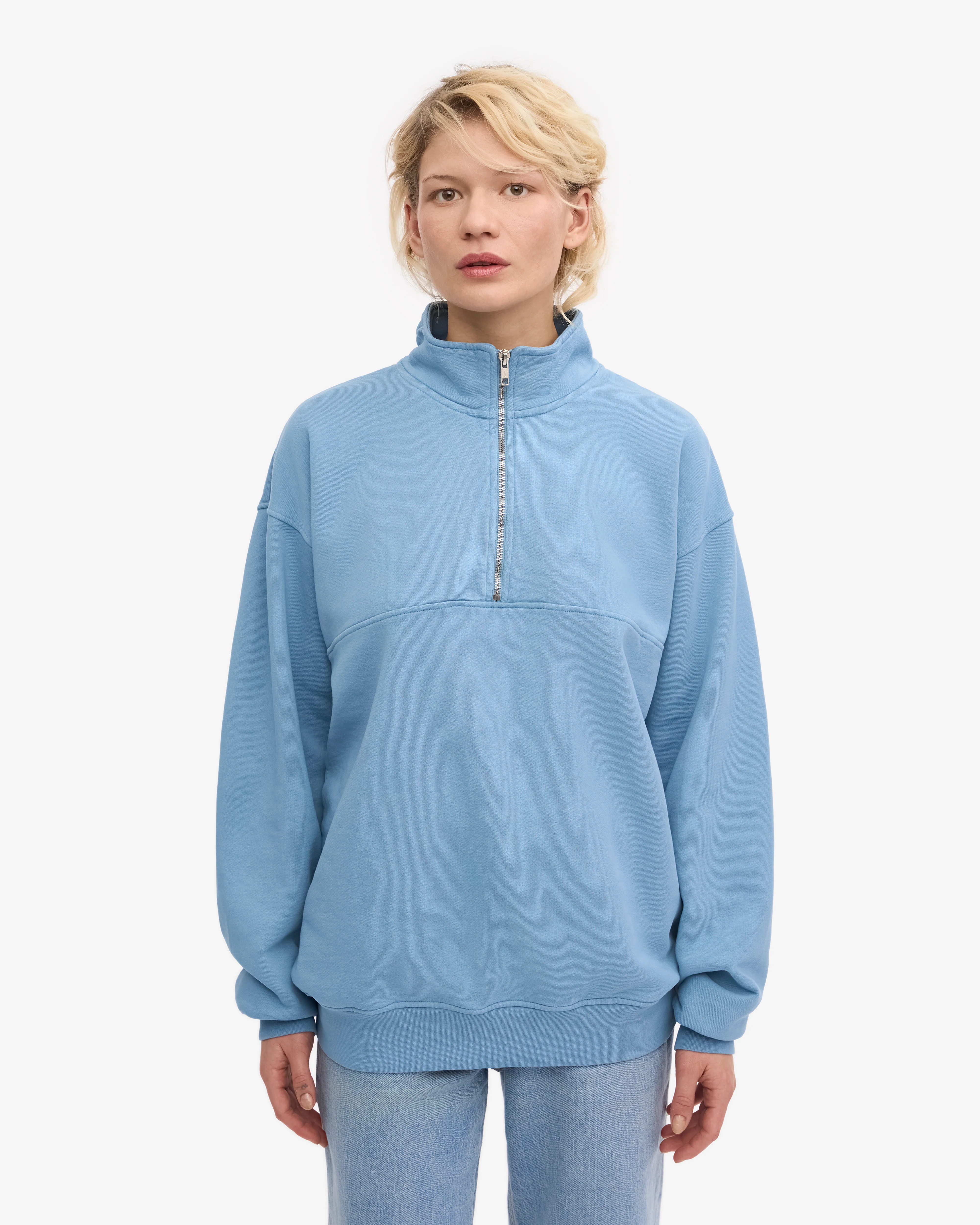 Organic Quarter Zip - Seaside Blue