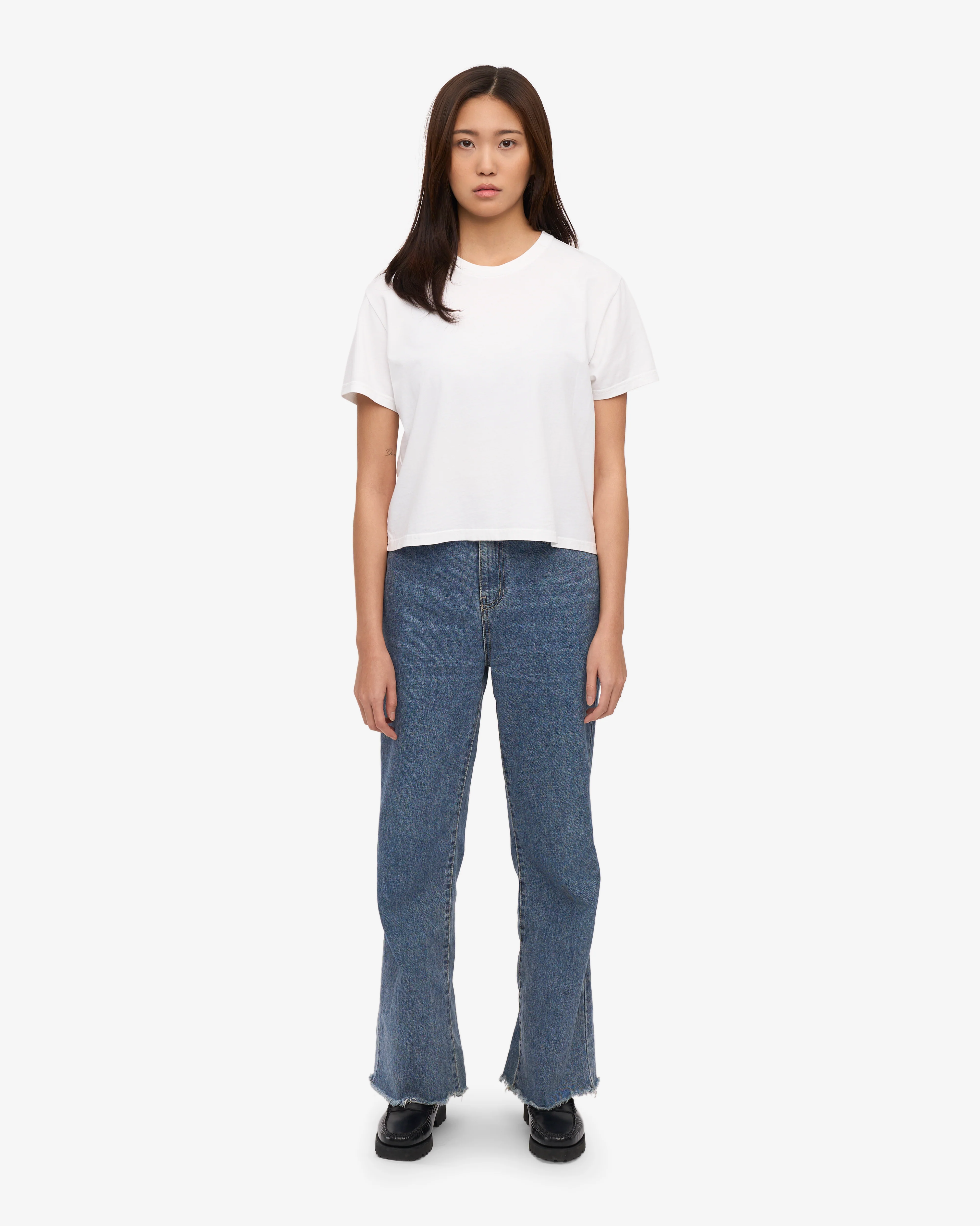 Organic Boxy Crop Tee - Optical White