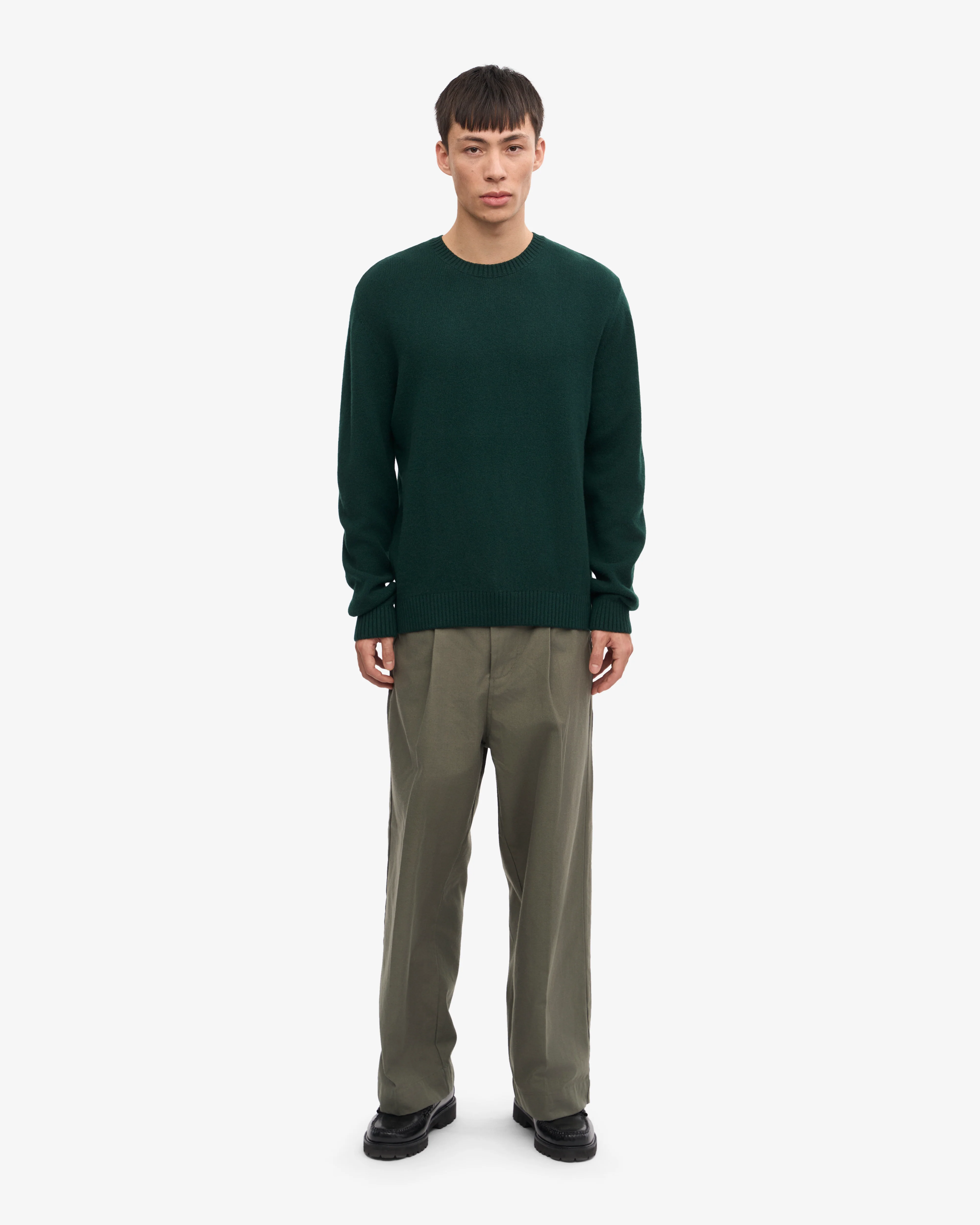 Classic Merino Wool Crew - Emerald Green
