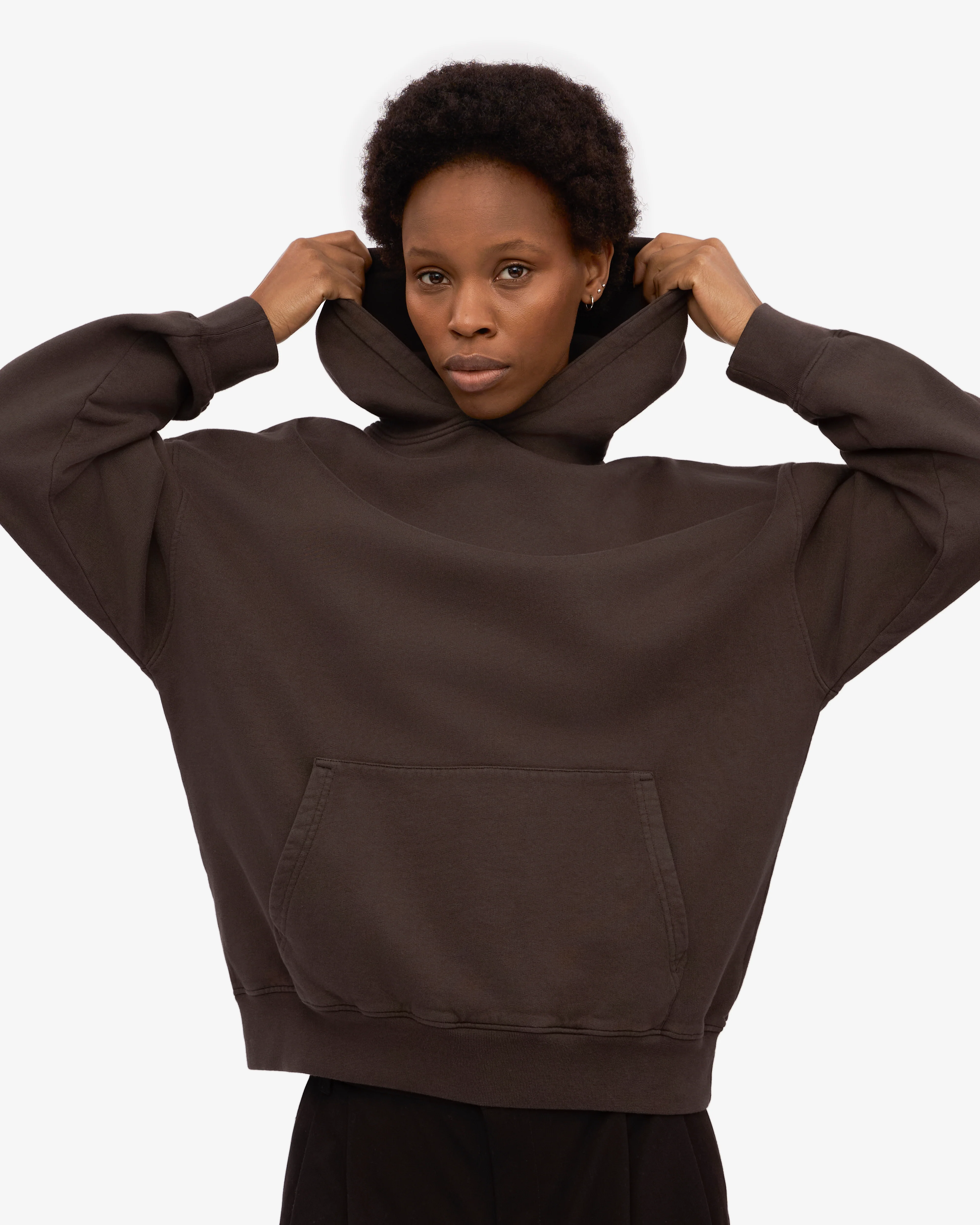 Organic Oversized Hood - Coffee Brown