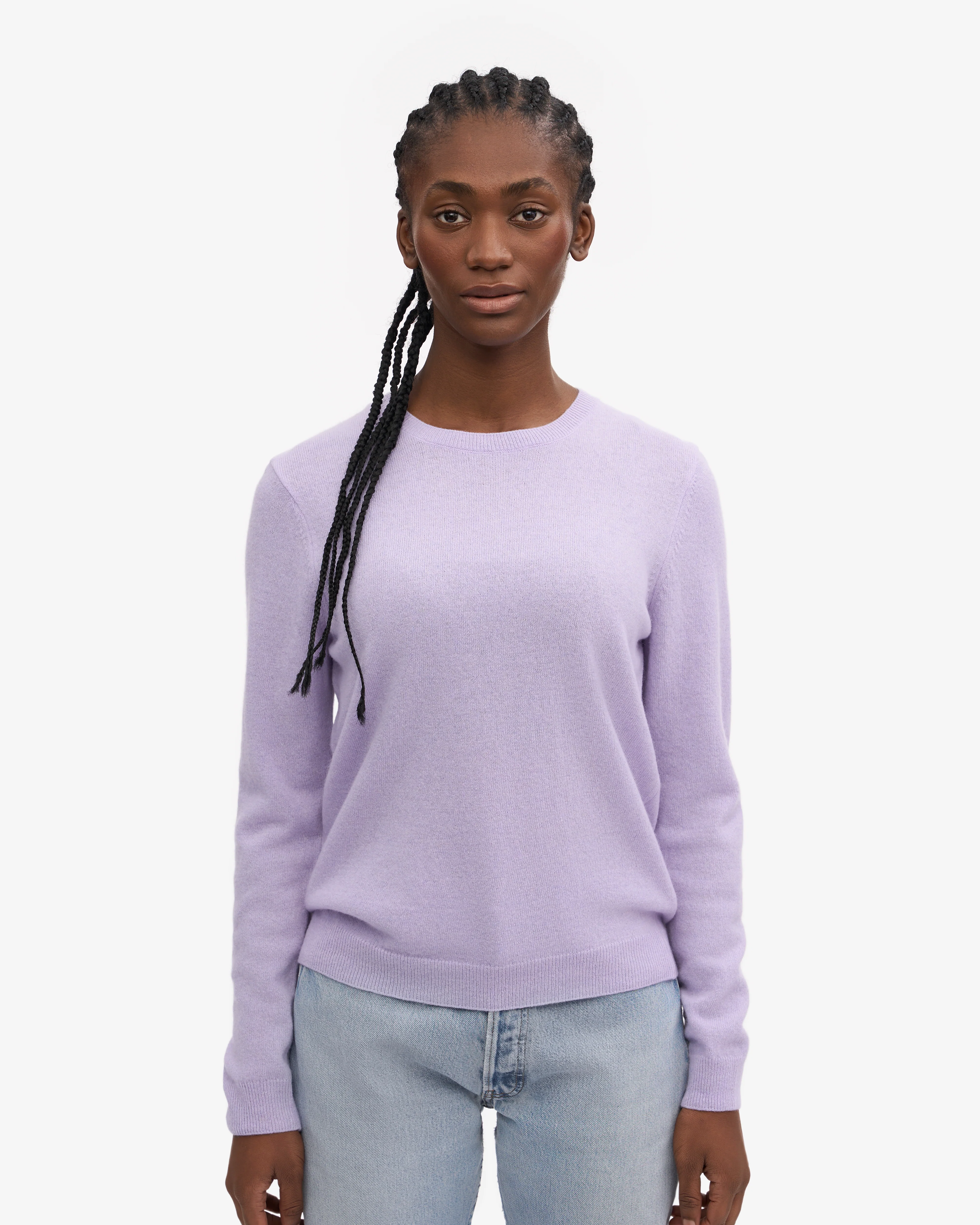 Women Light Merino Wool Crew - Soft Lavender