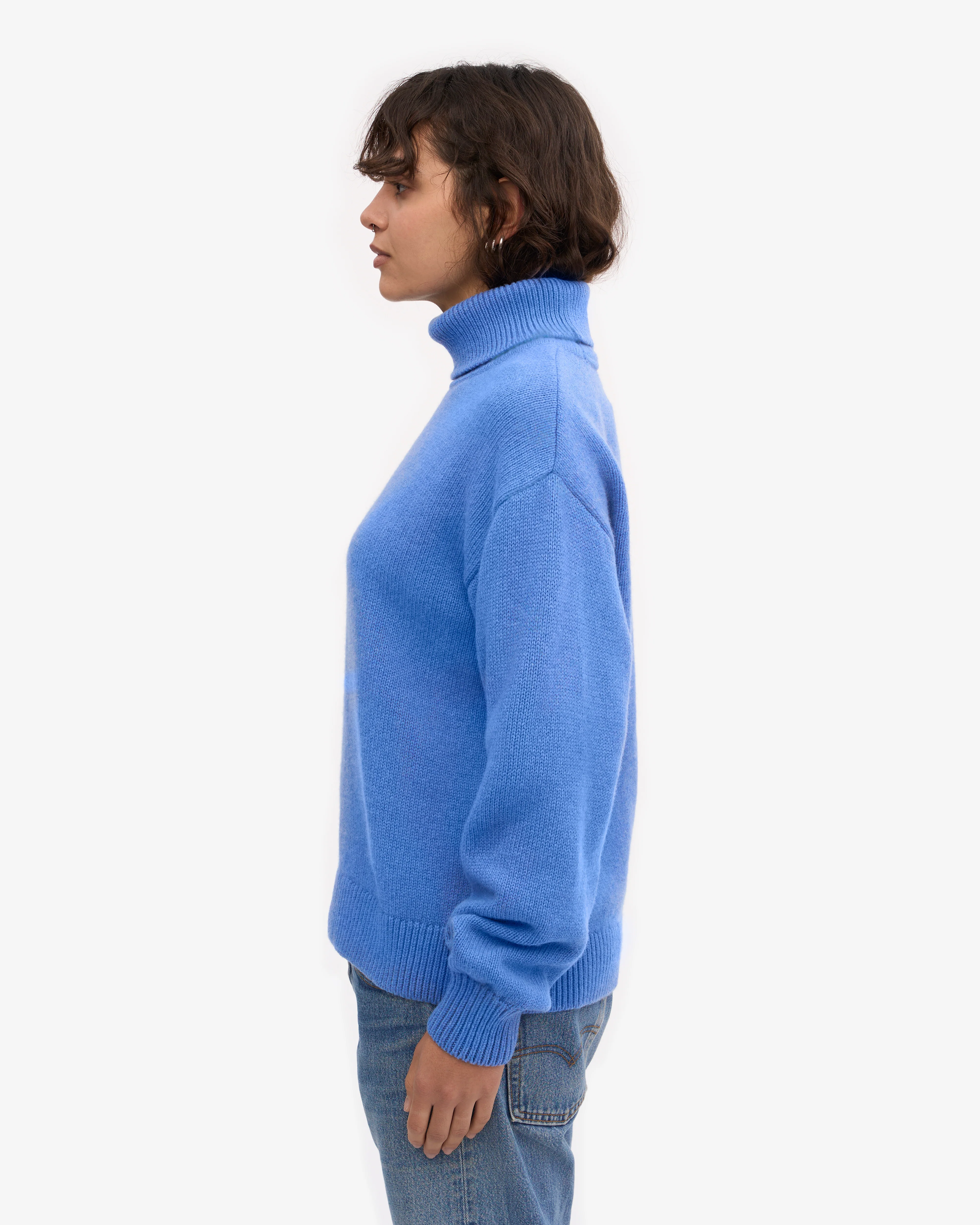 Merino Wool Turtleneck - Pacific Blue