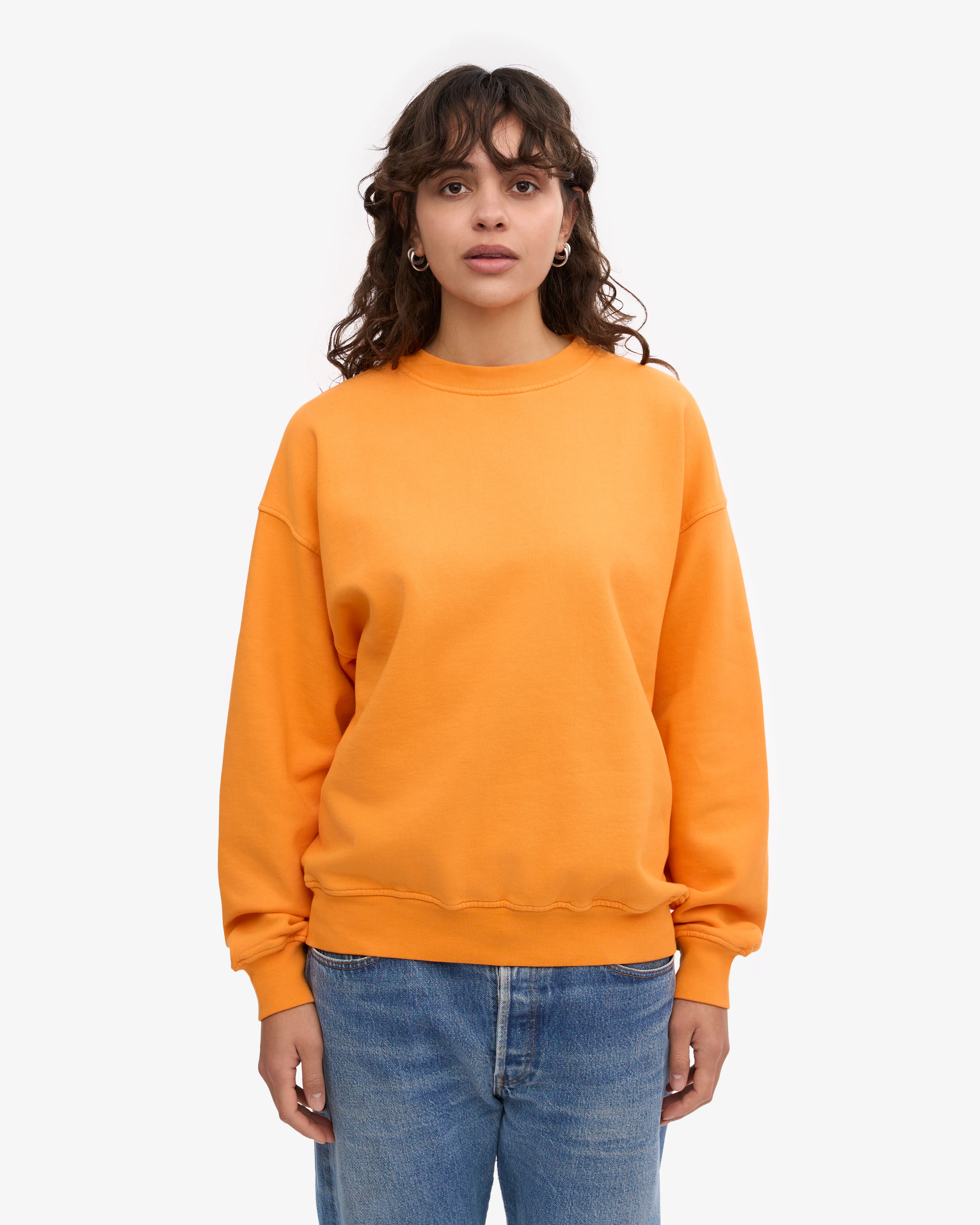 Organic Oversized Crew - Sunny Orange