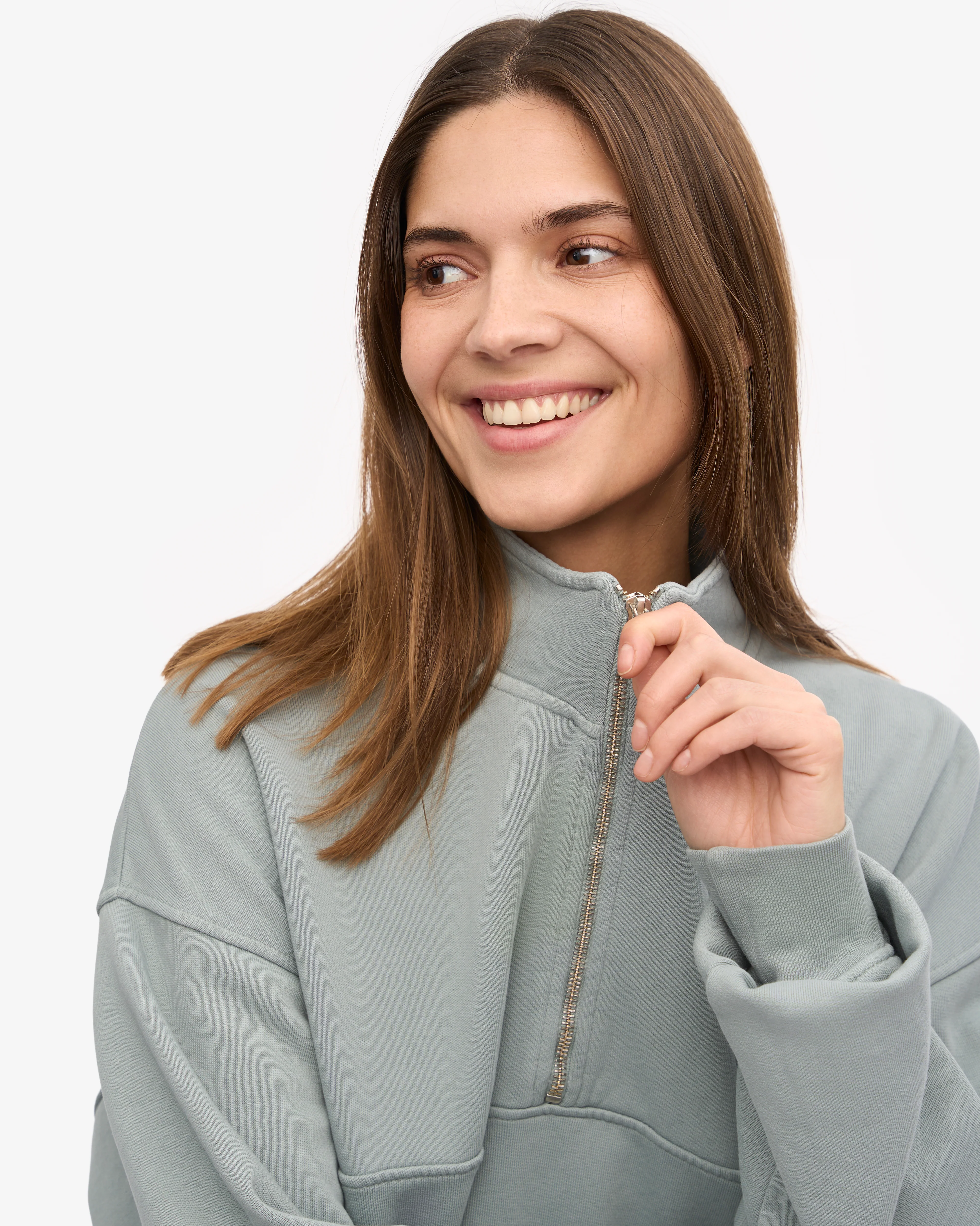 Organic Quarter Zip - Steel Blue