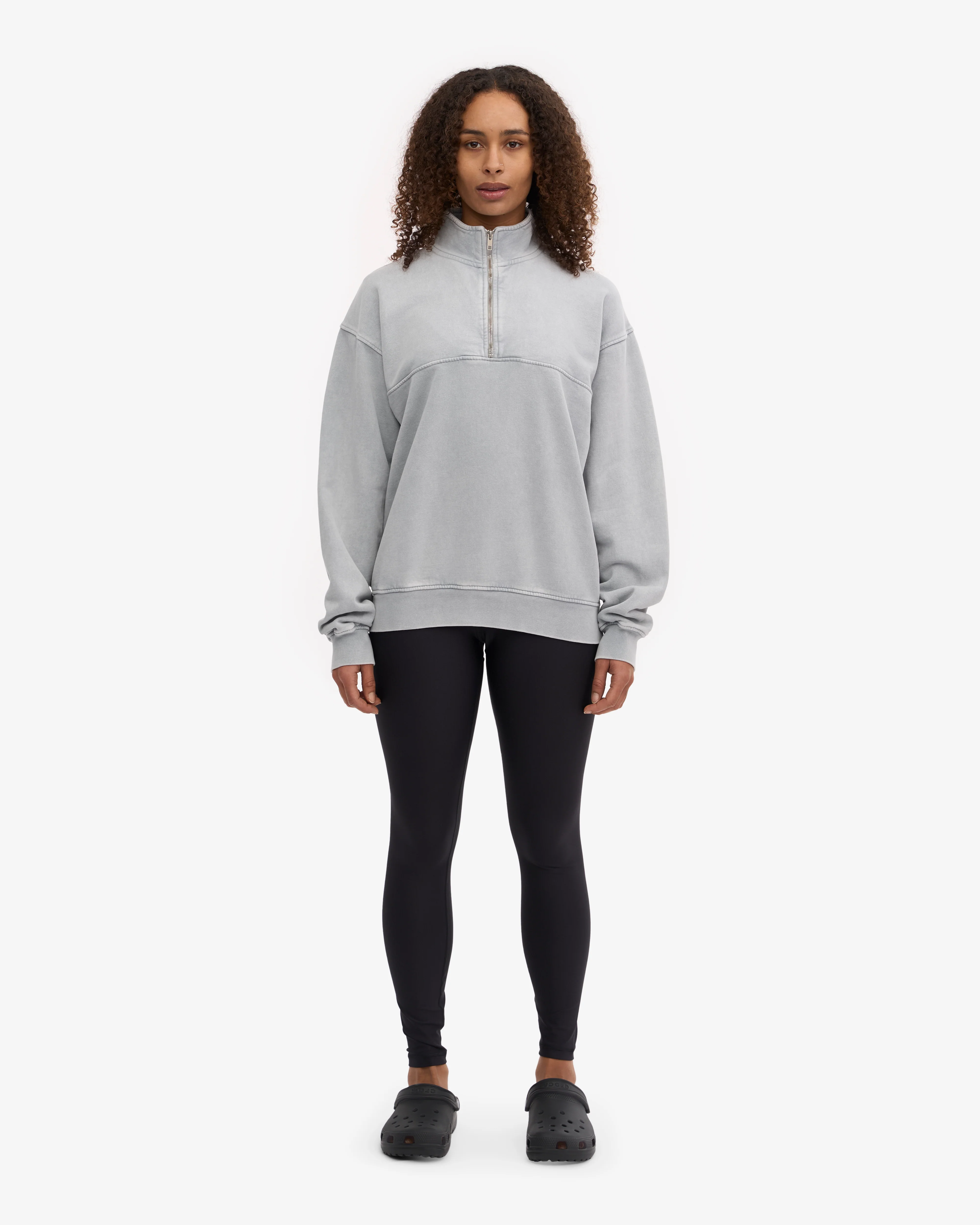 Organic Quarter Zip - Faded Grey