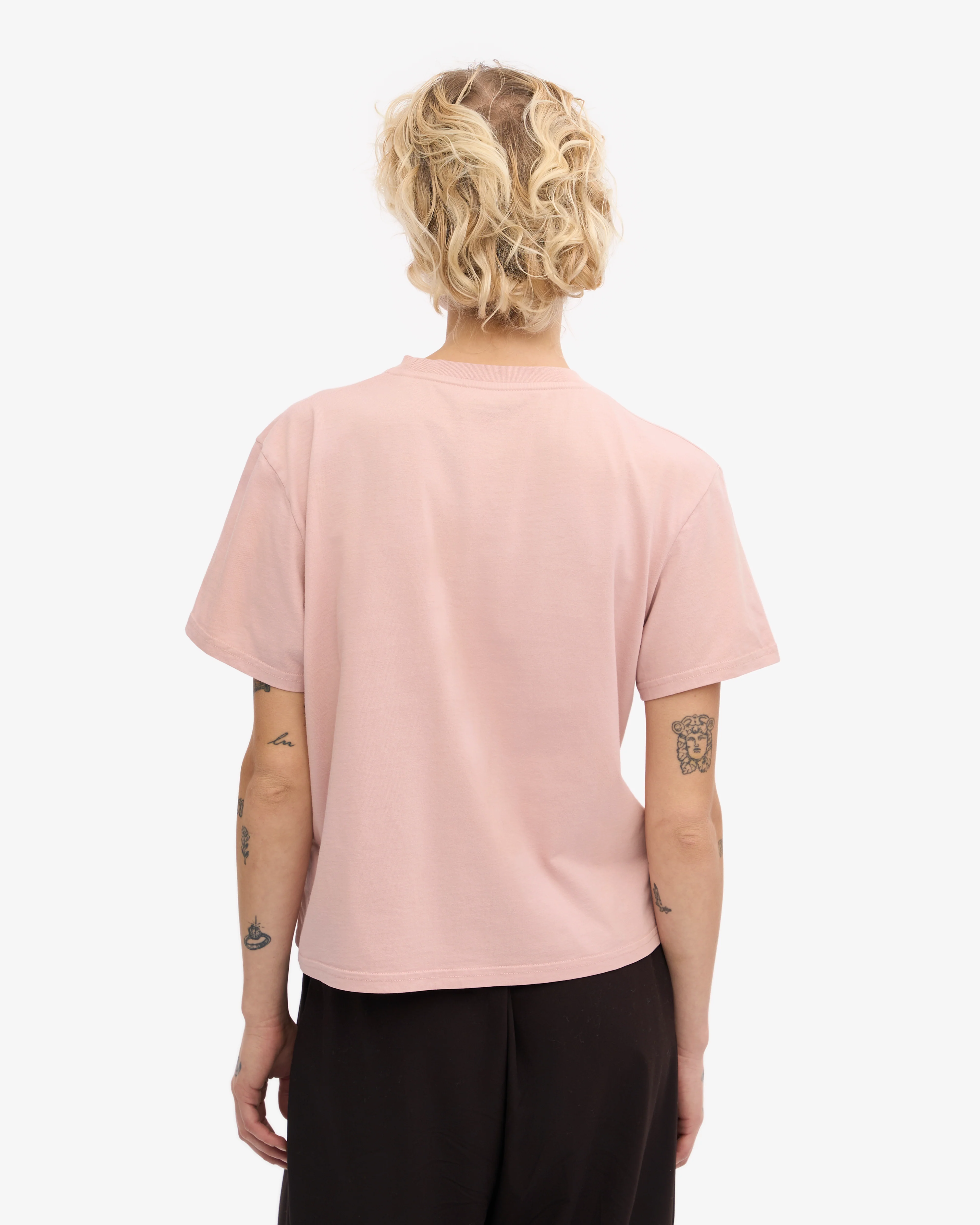 Organic Boxy Crop Tee - Faded Pink