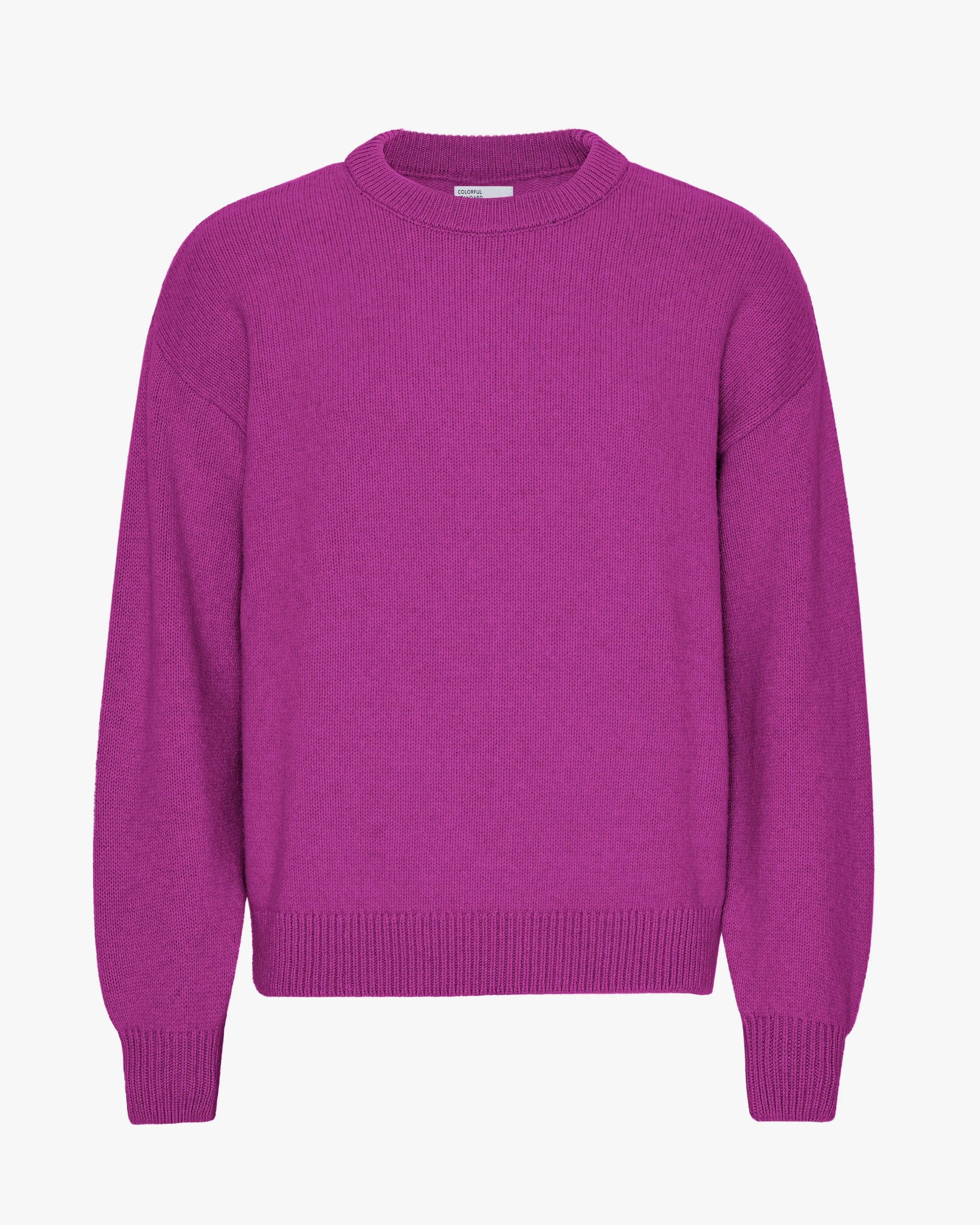 Oversized Merino Wool Crew - Magenta Blaze