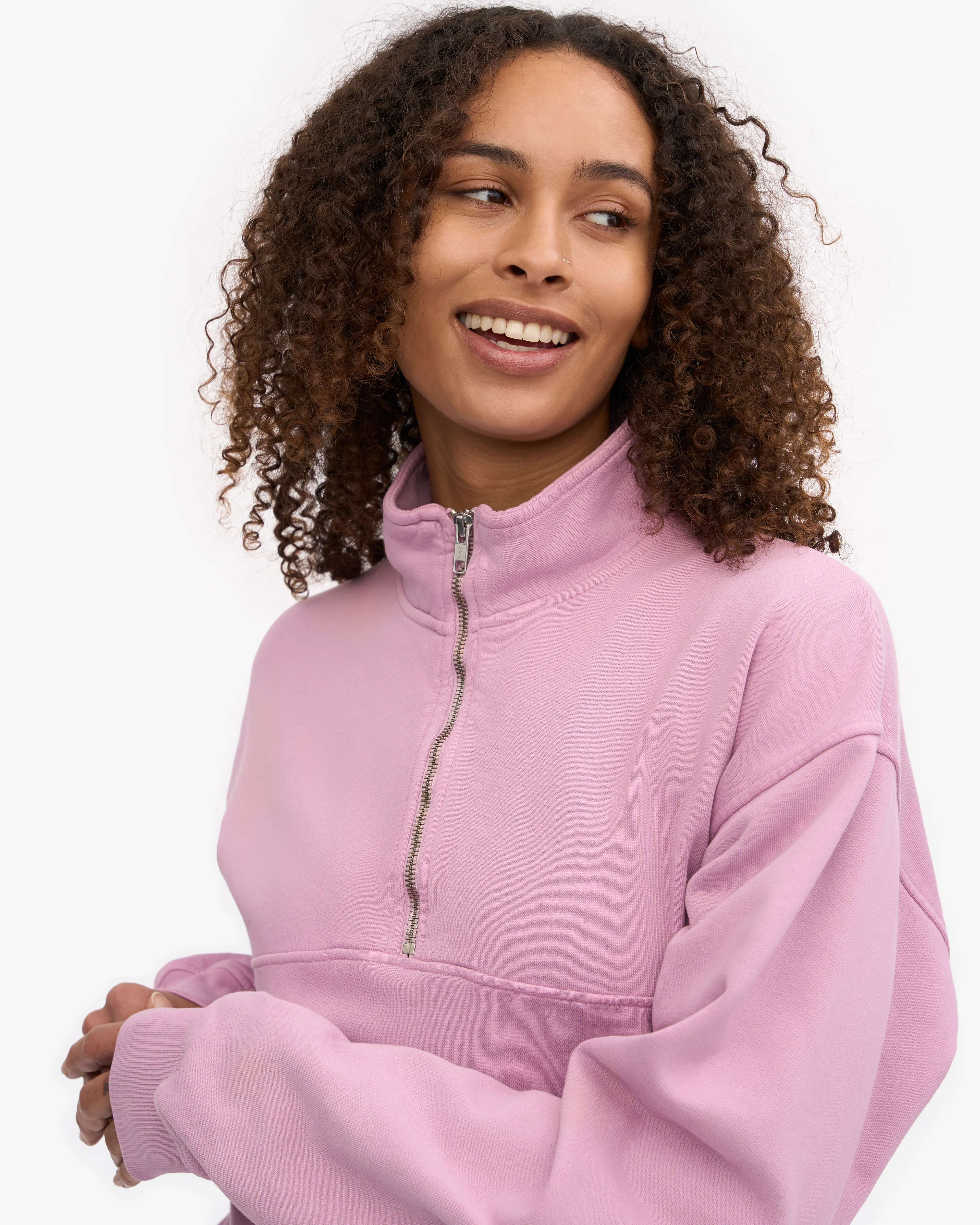 Organic Quarter Zip - Cherry Blossom