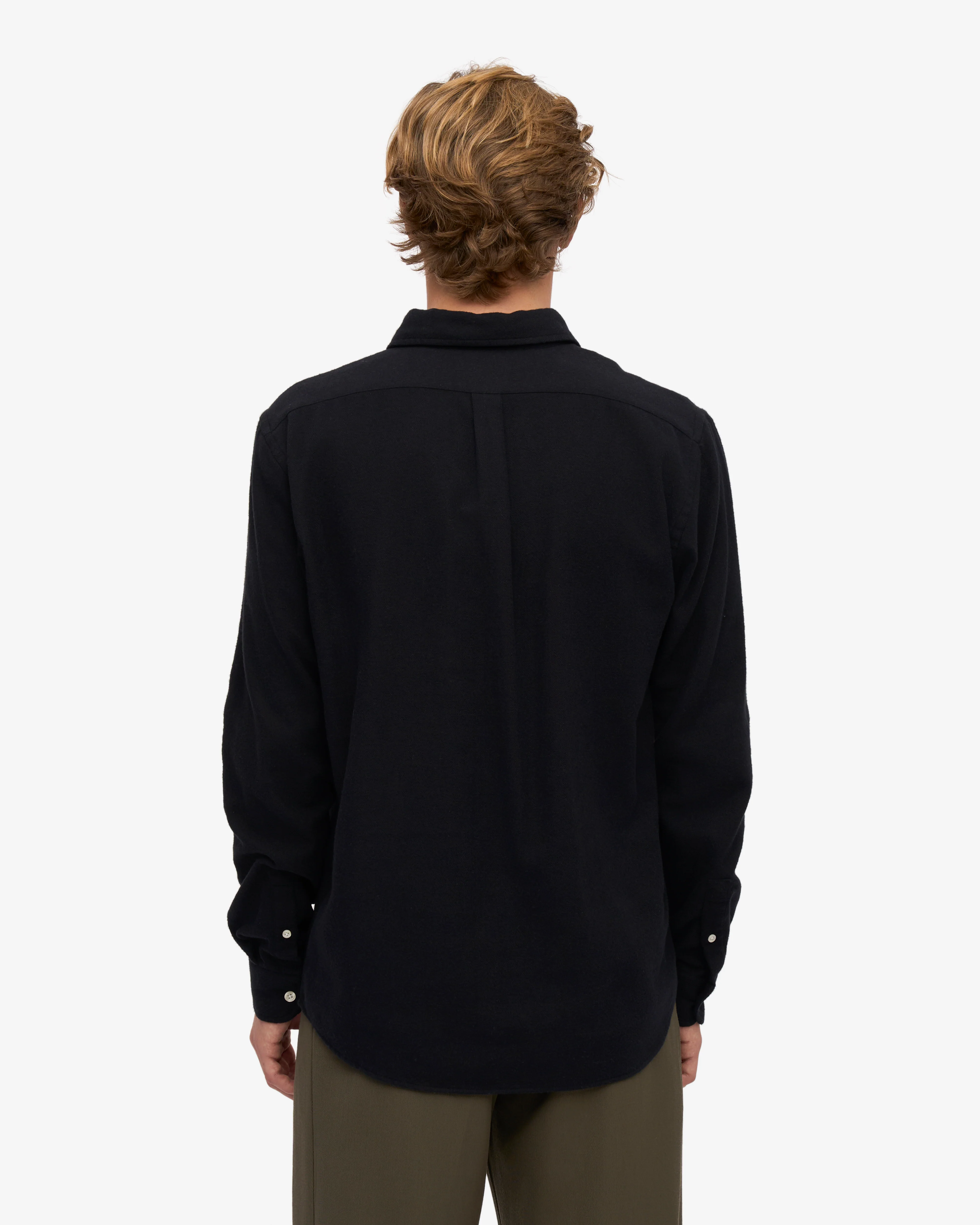 Organic Flannel Shirt - Deep Black