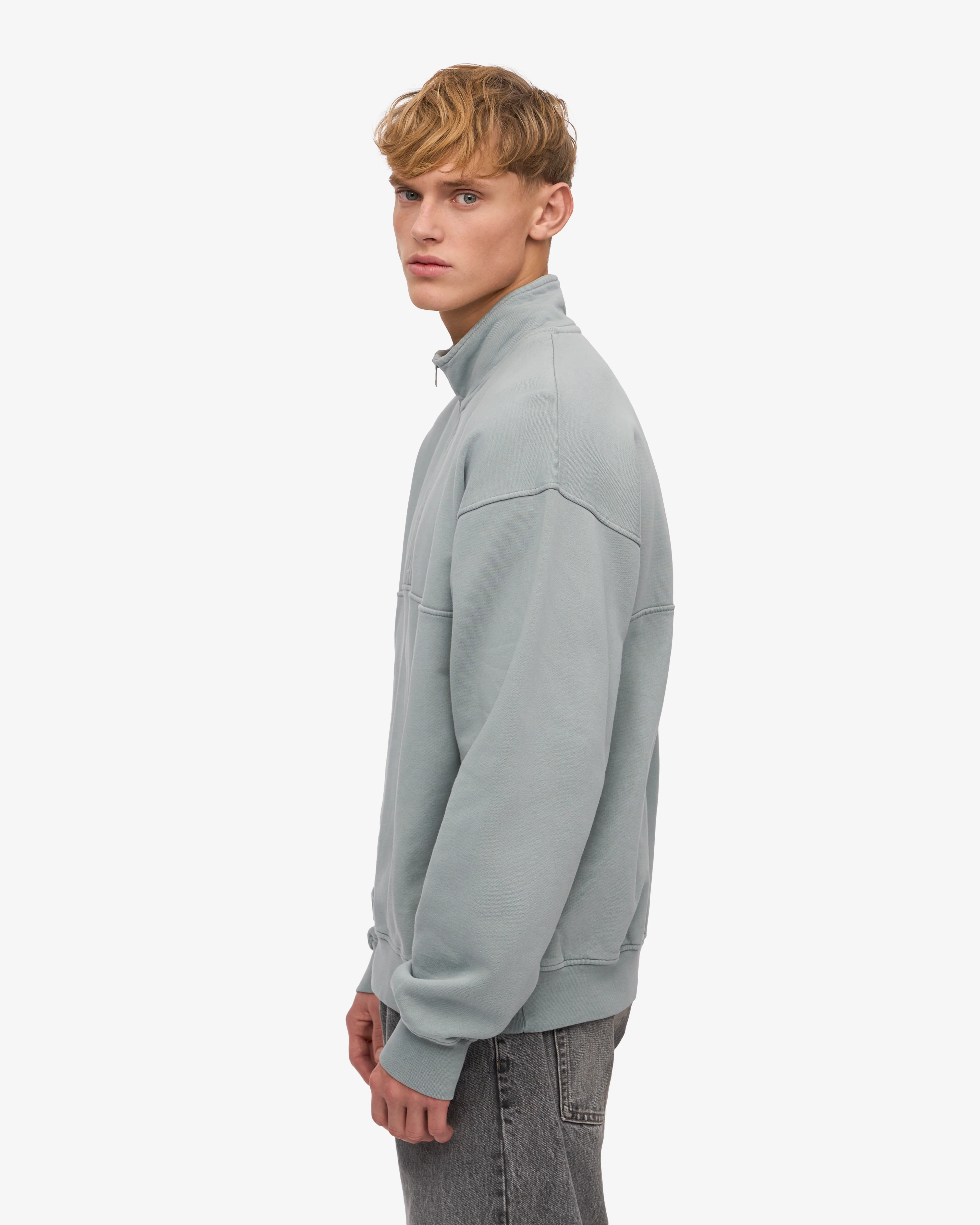 Organic Quarter Zip - Steel Blue