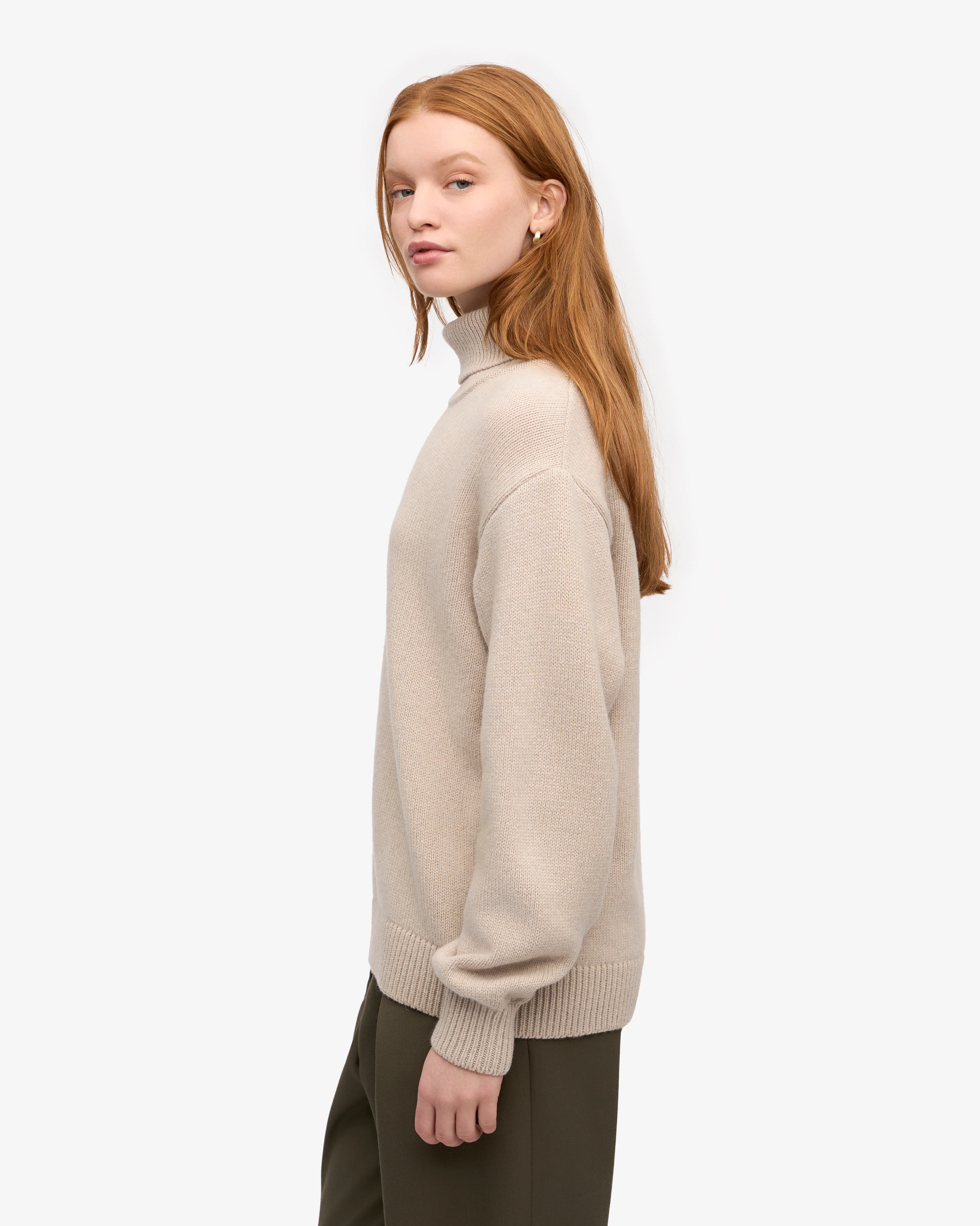 Merino Wool Turtleneck - Ivory White