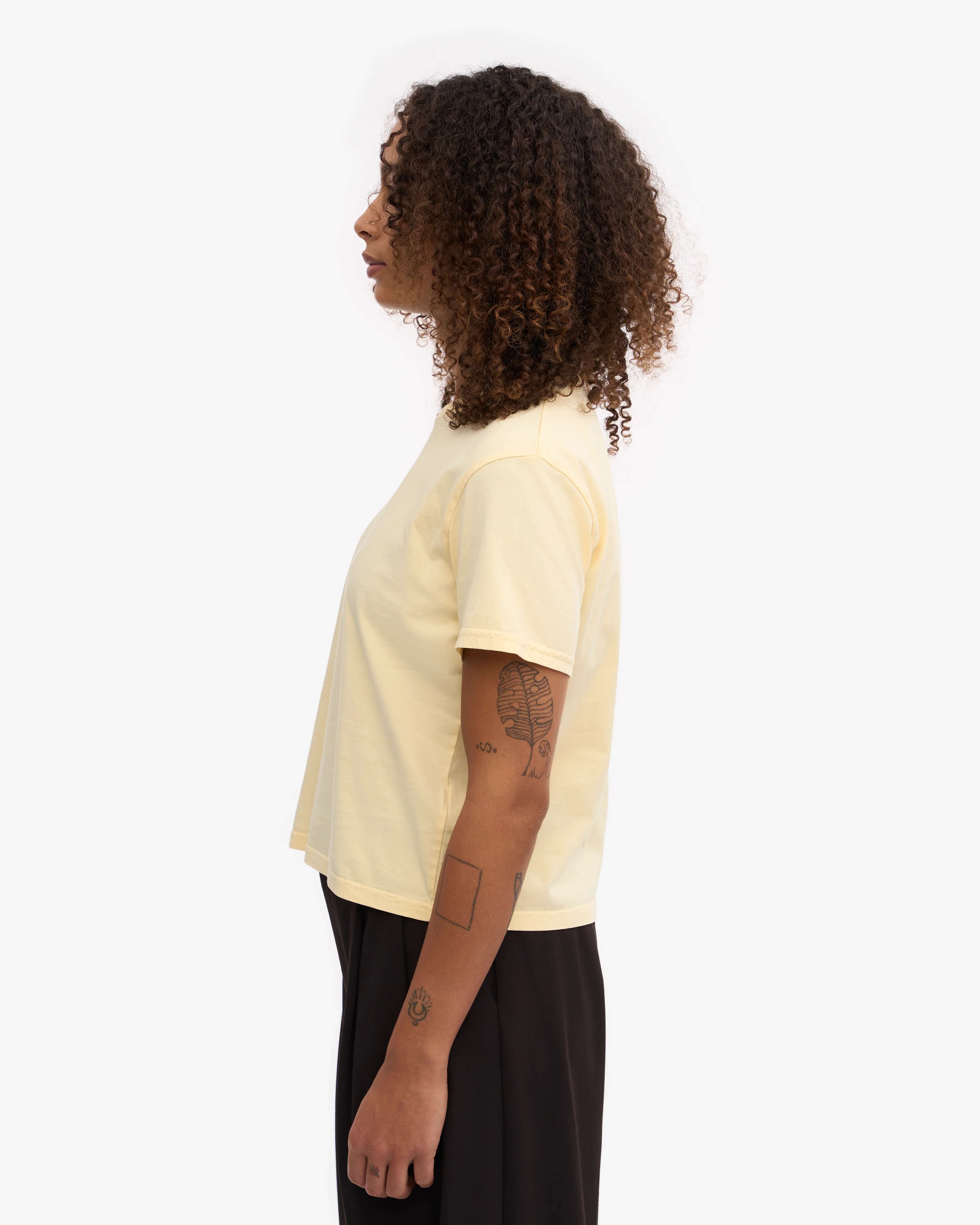 Organic Boxy Crop Tee - Soft Yellow