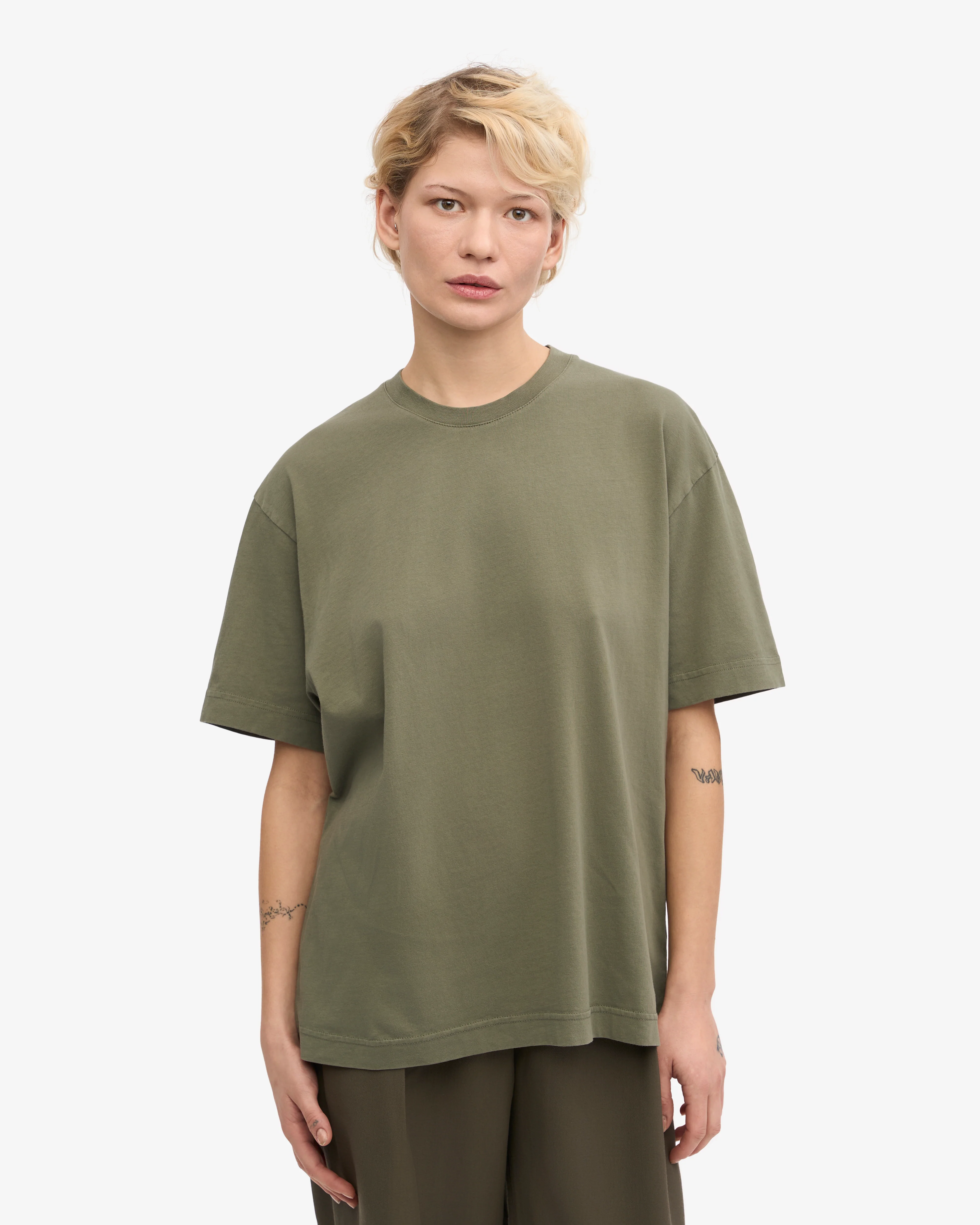 Oversized Organic T-Shirt - Dusty Olive
