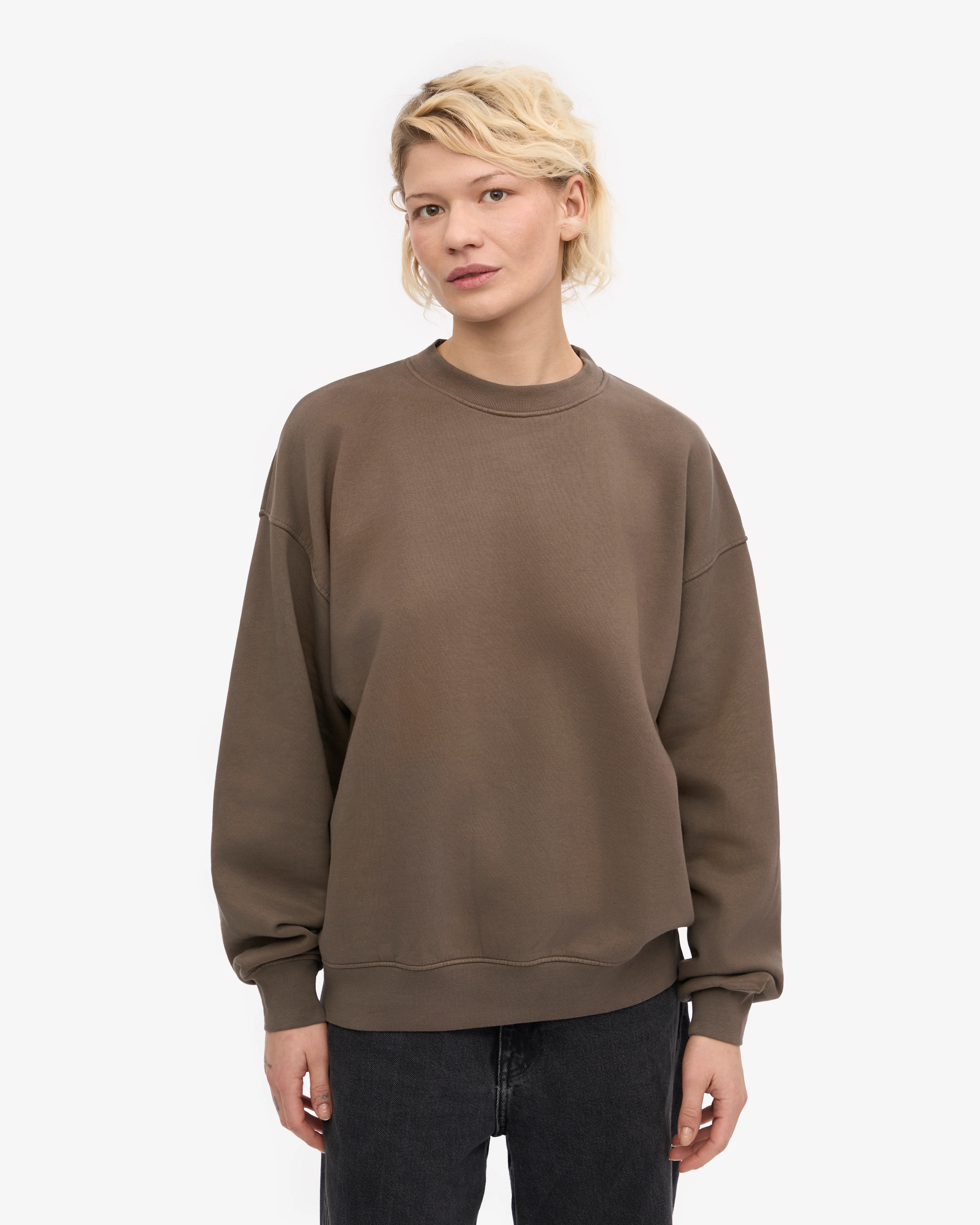 Organic Oversized Crew - Cedar Brown