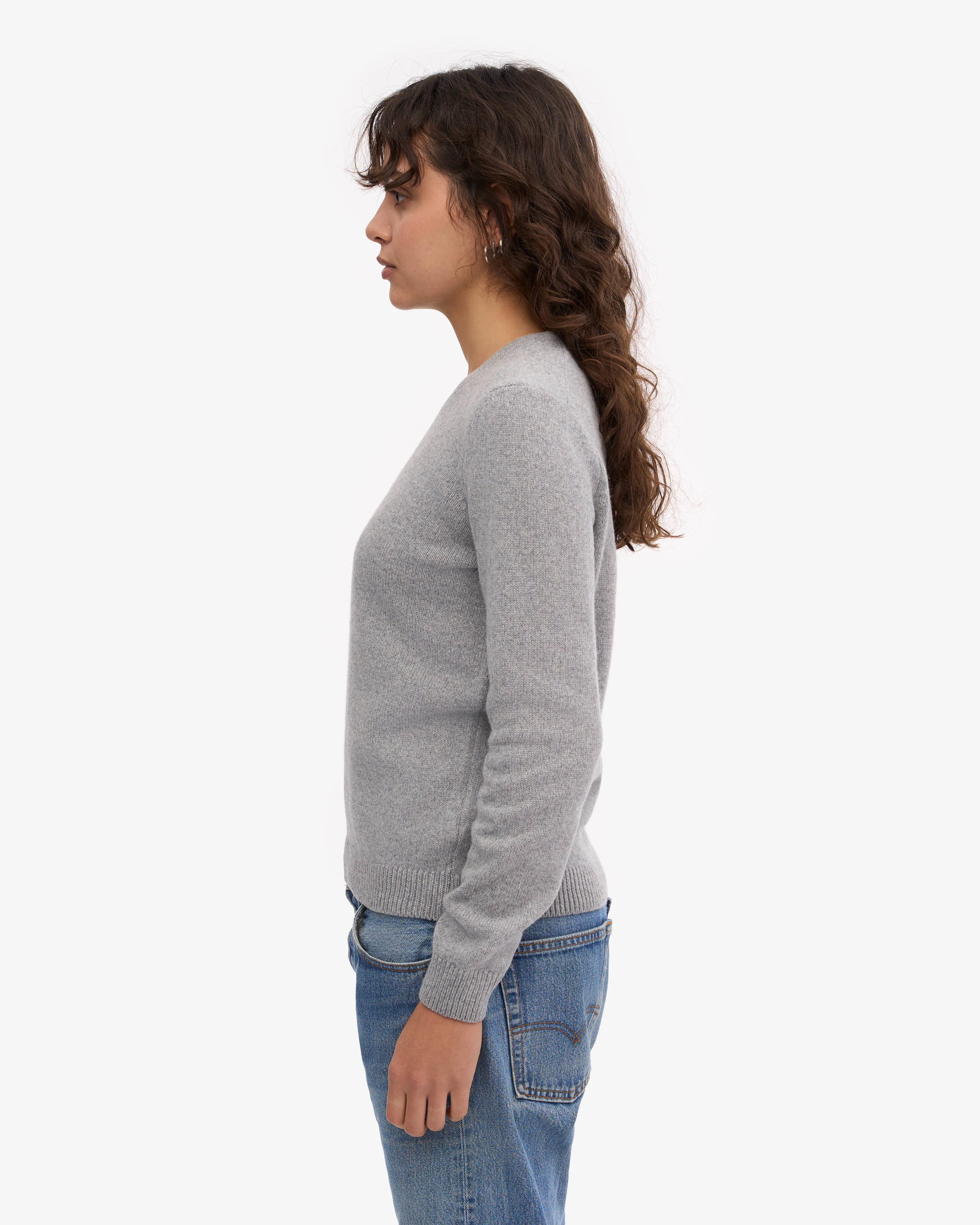 Women Classic Merino Wool Crew - Heather Grey