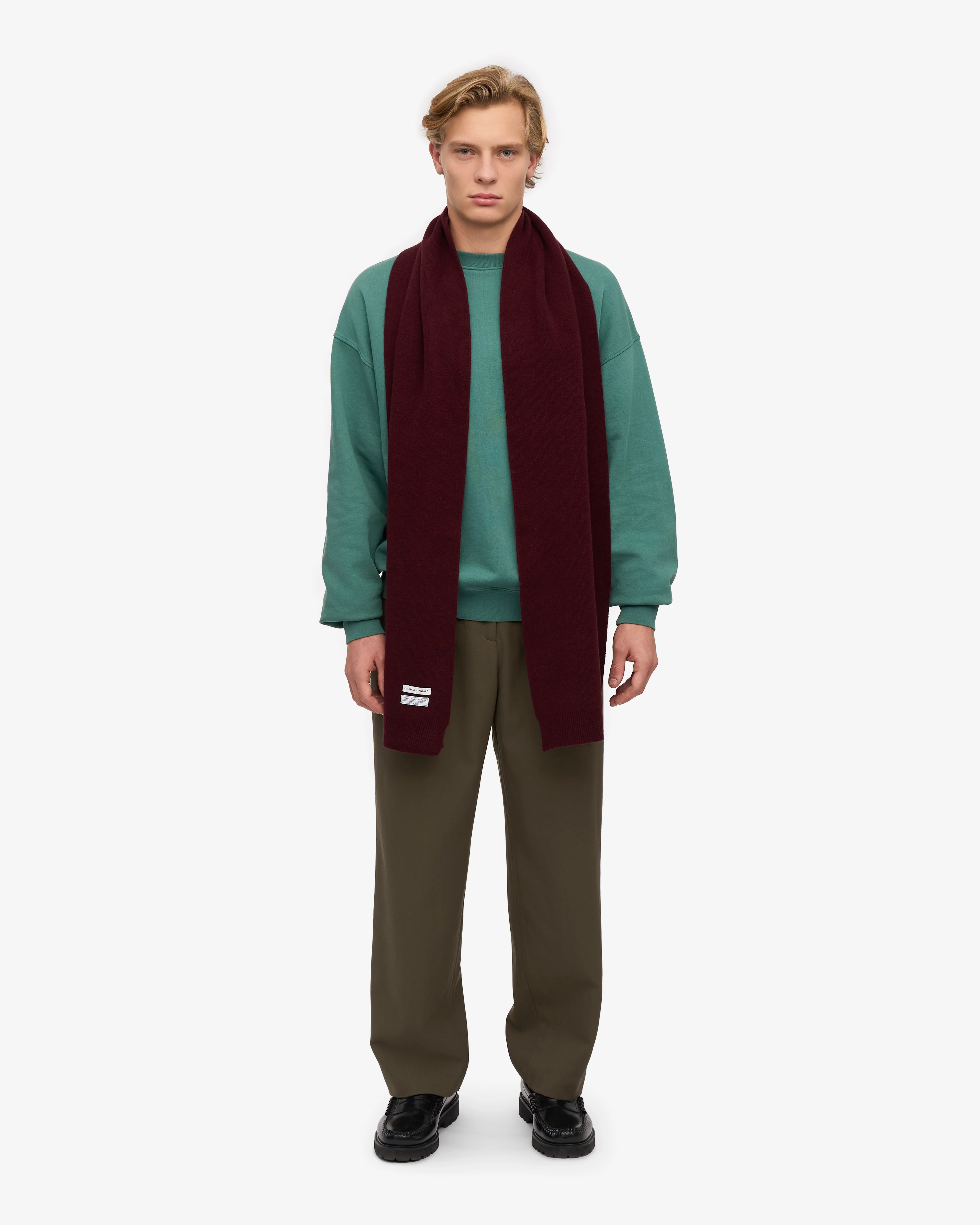 Merino Wool Scarf - Oxblood Red