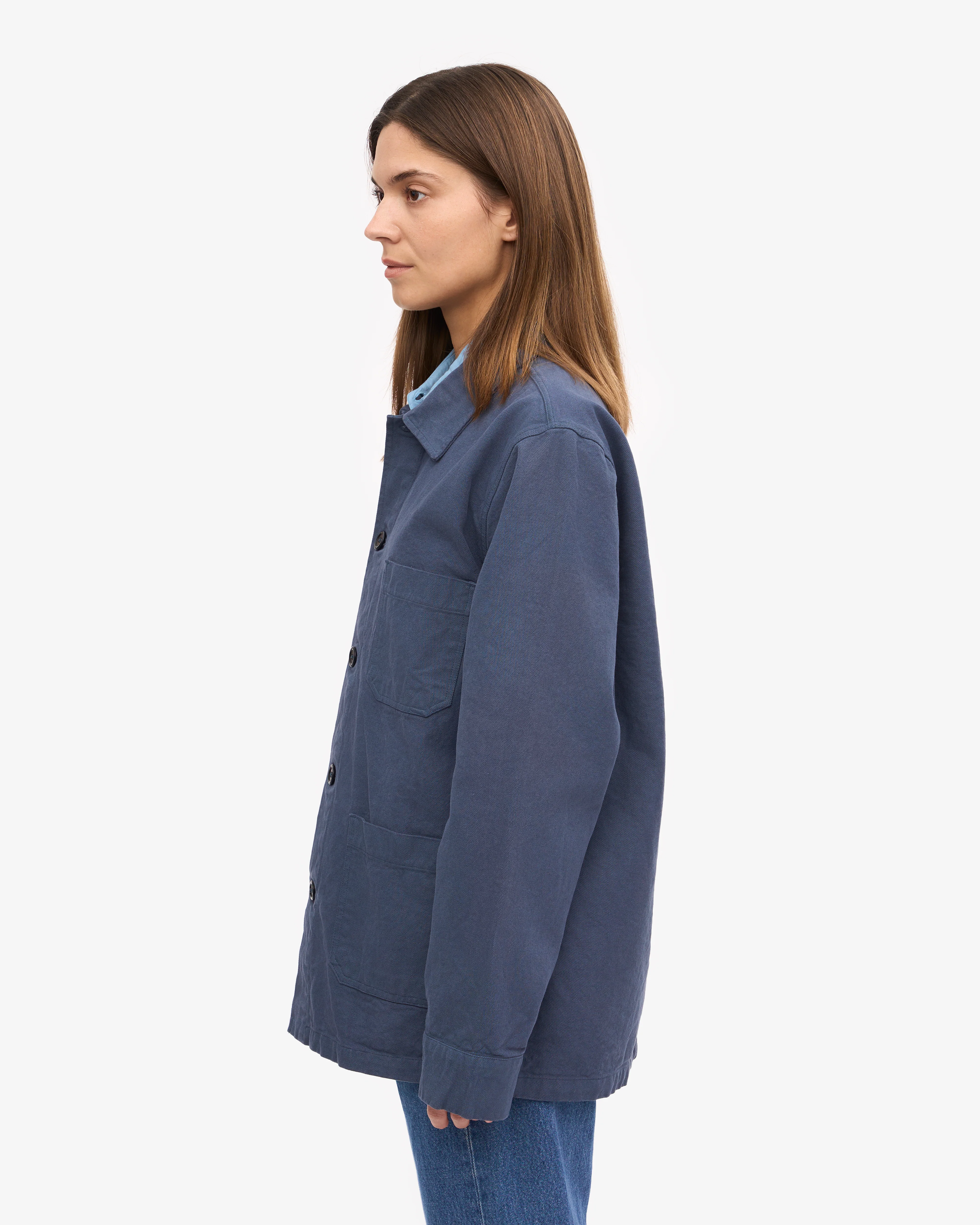 Organic Workwear Jacket - Petrol Blue