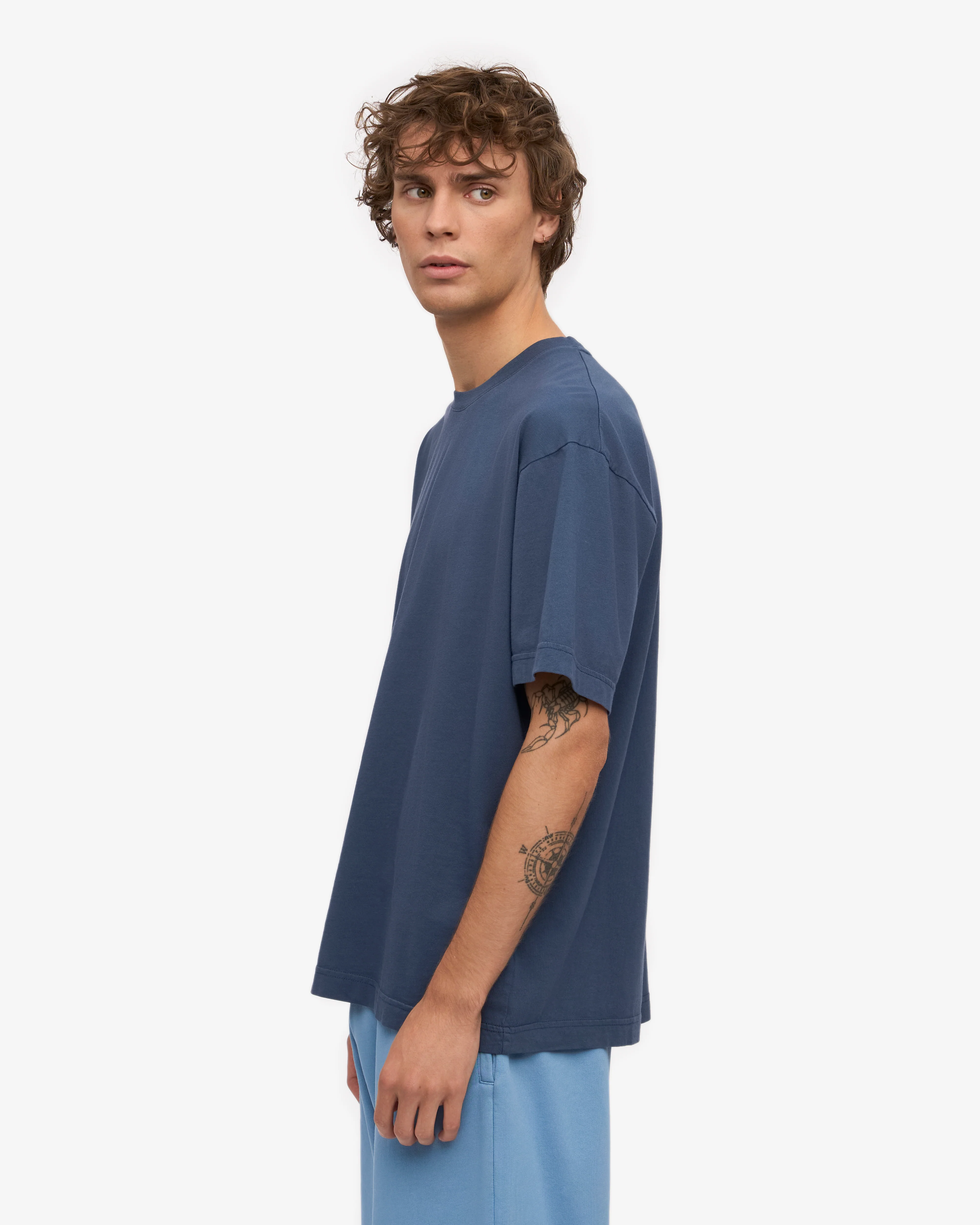 Oversized Organic T-Shirt - Petrol Blue