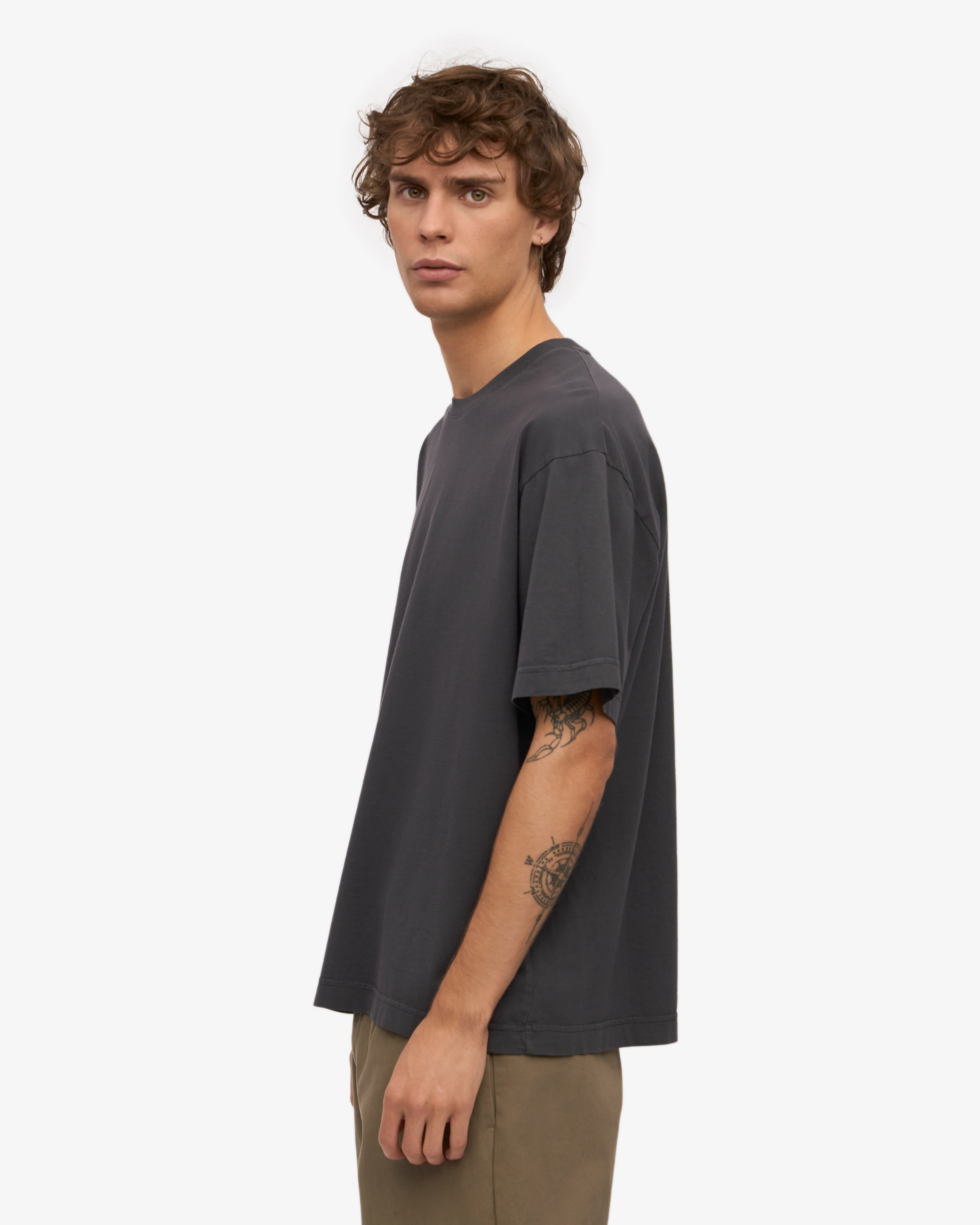 Oversized Organic T-Shirt - Lava Grey