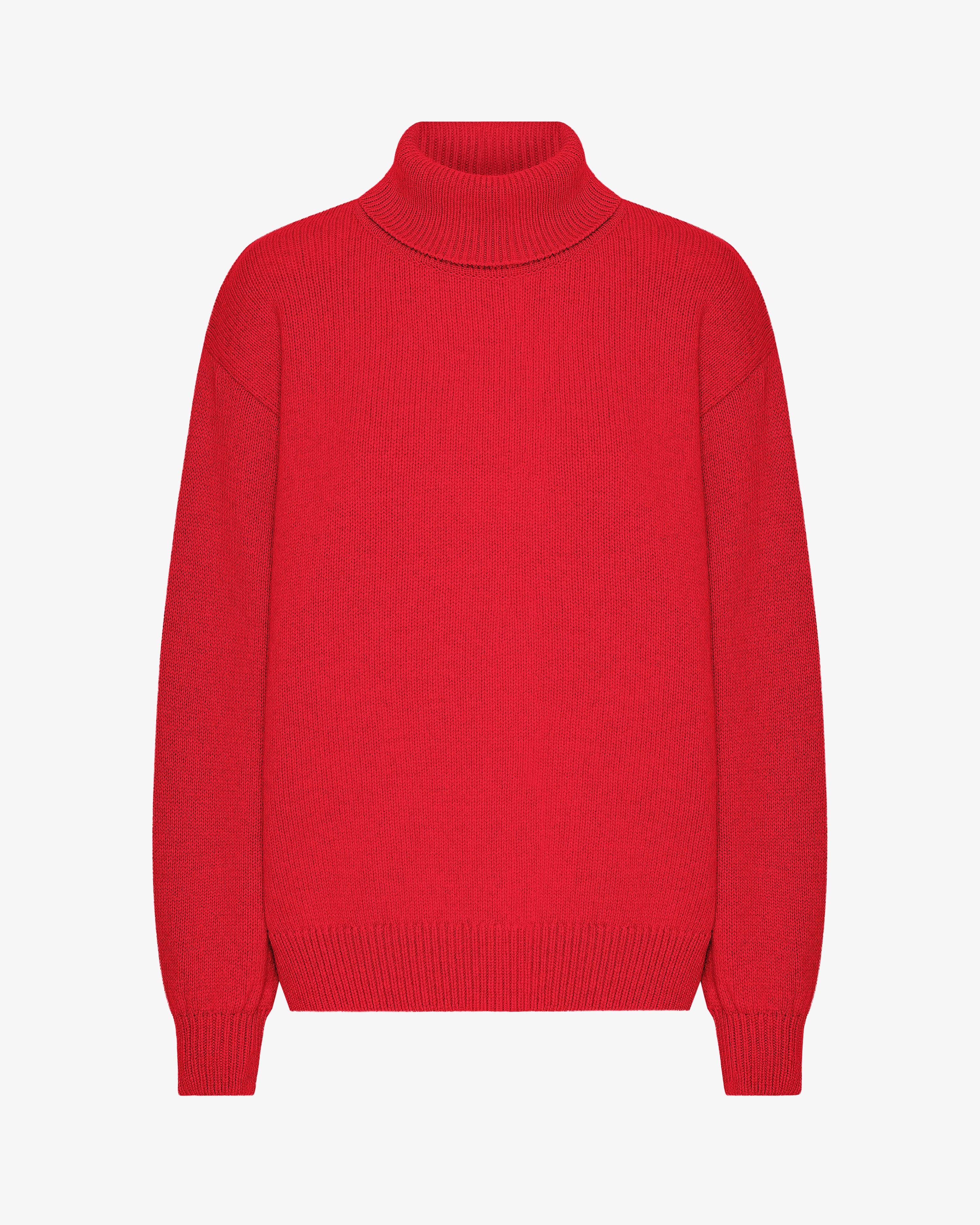 Merino Wool Turtleneck - Scarlet Red