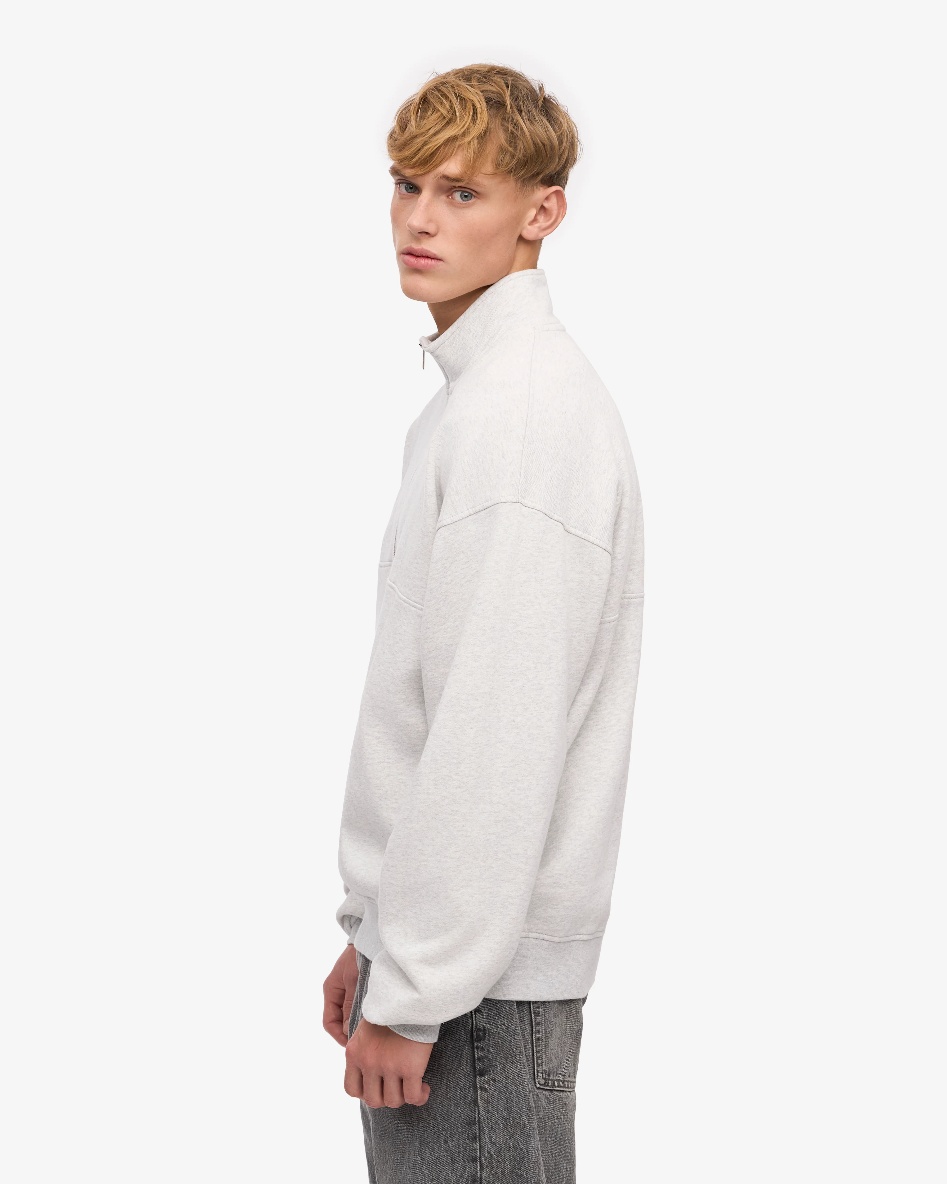 Organic Quarter Zip - Snow Melange
