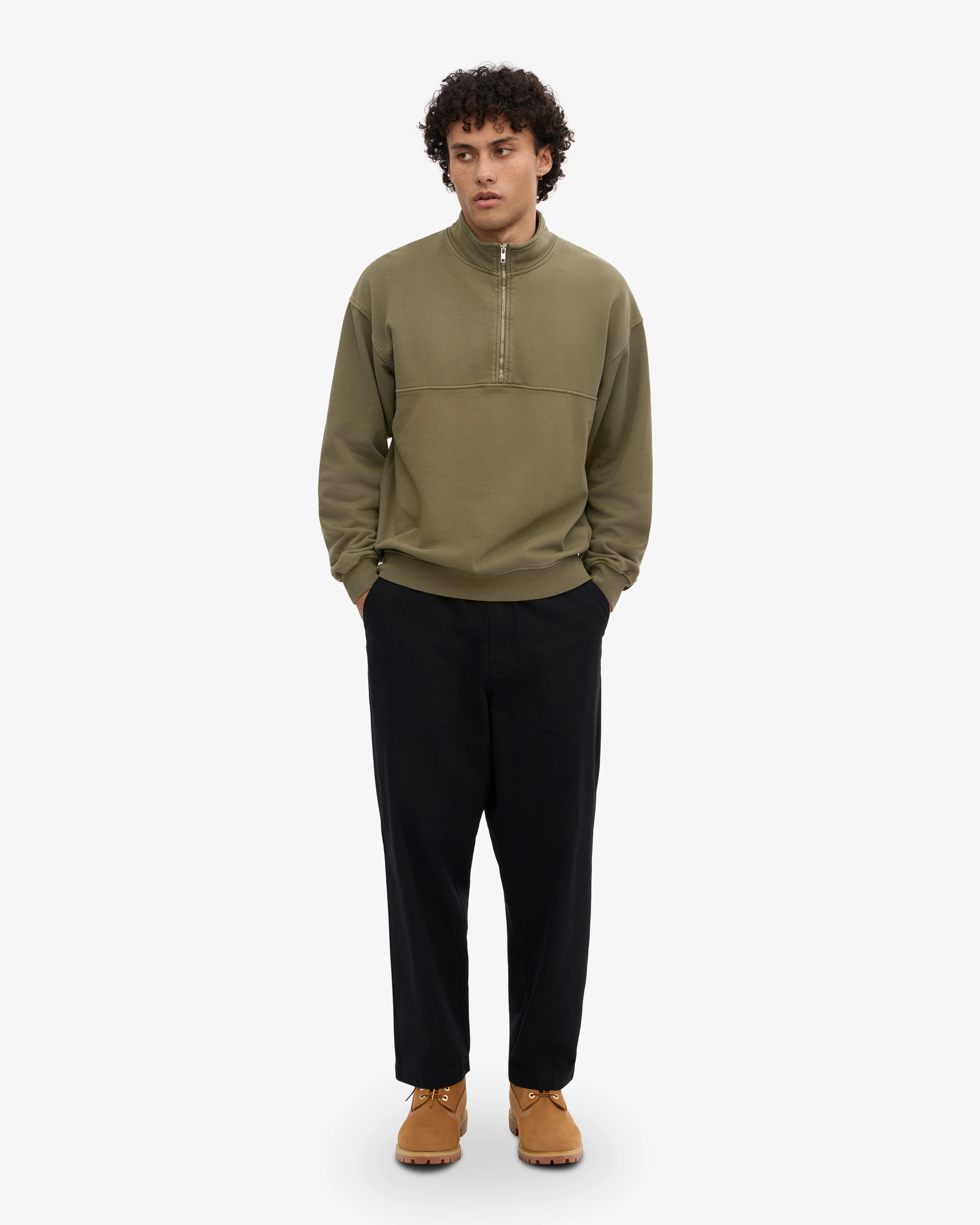 Organic Quarter Zip - Dusty Olive