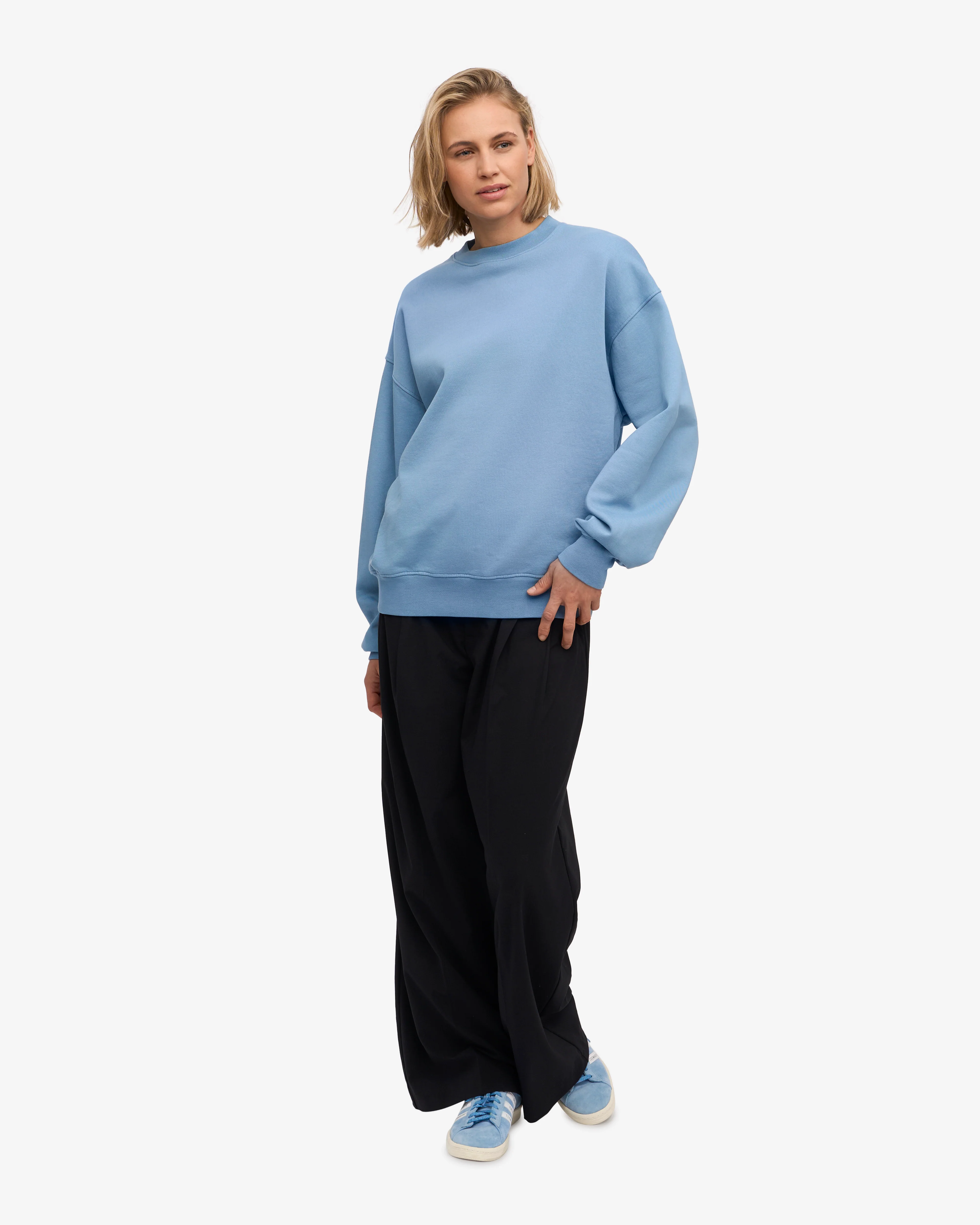 Organic Oversized Crew - Seaside Blue