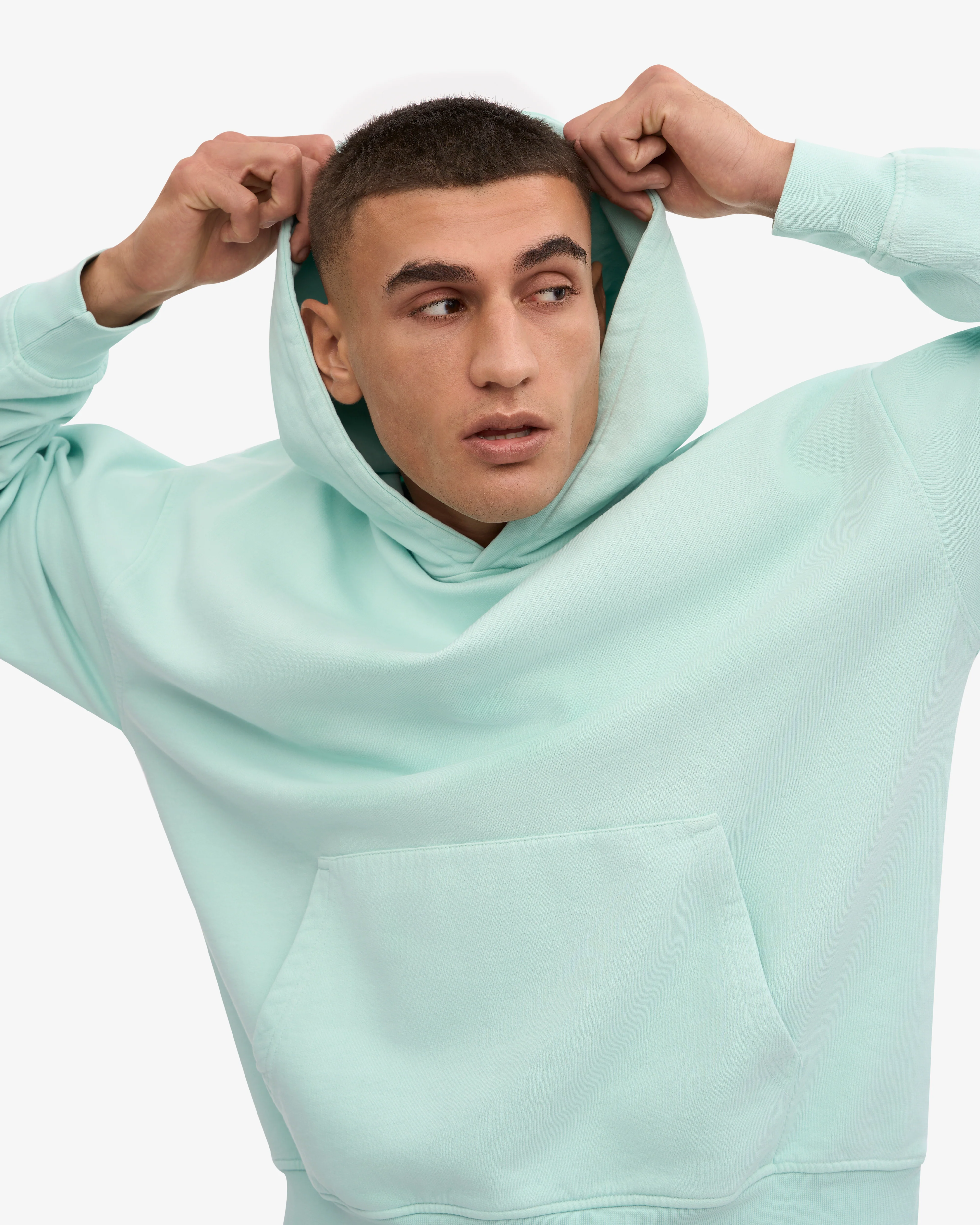 Organic Oversized Hood - Light Aqua