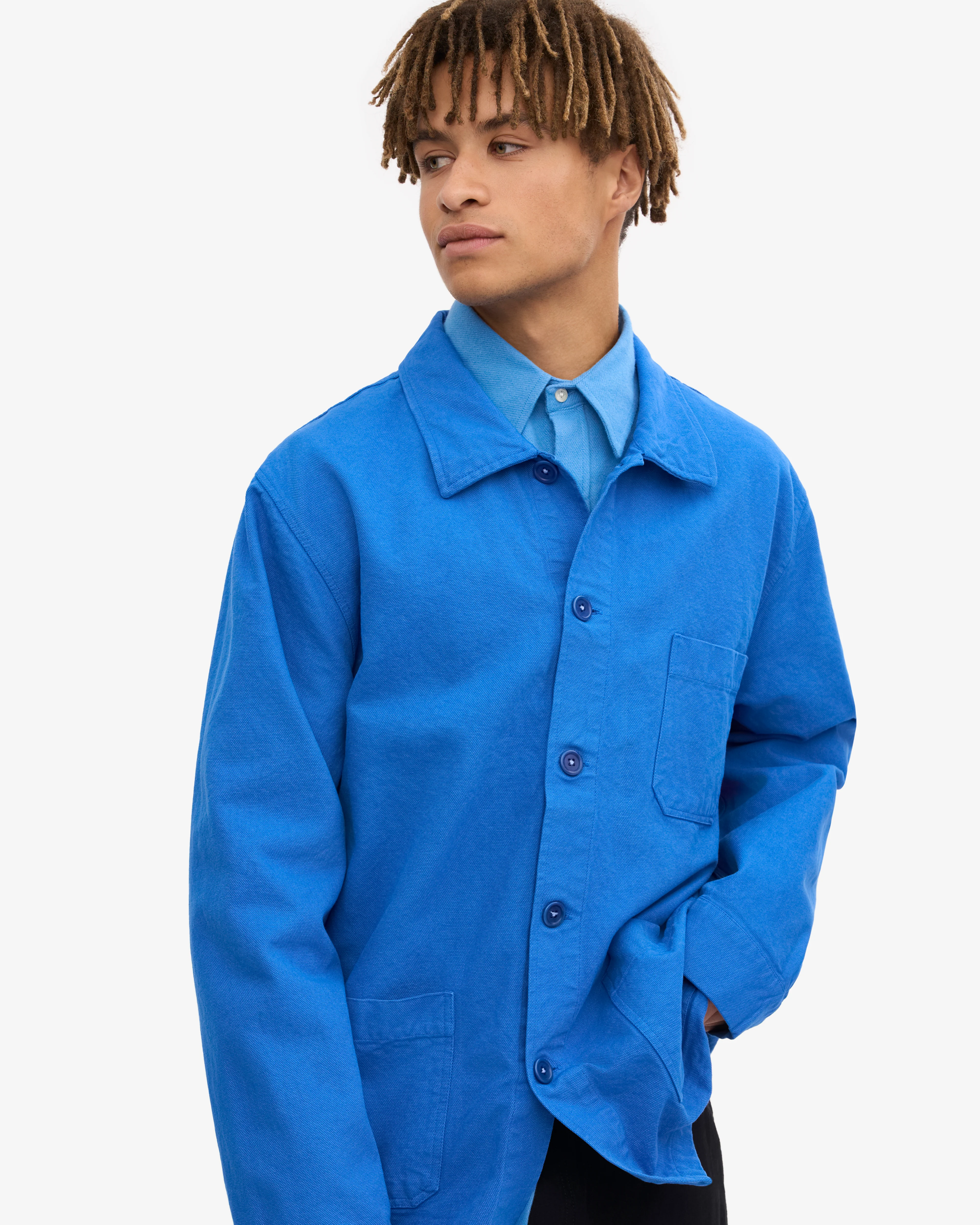 Organic Workwear Jacket - Pacific Blue