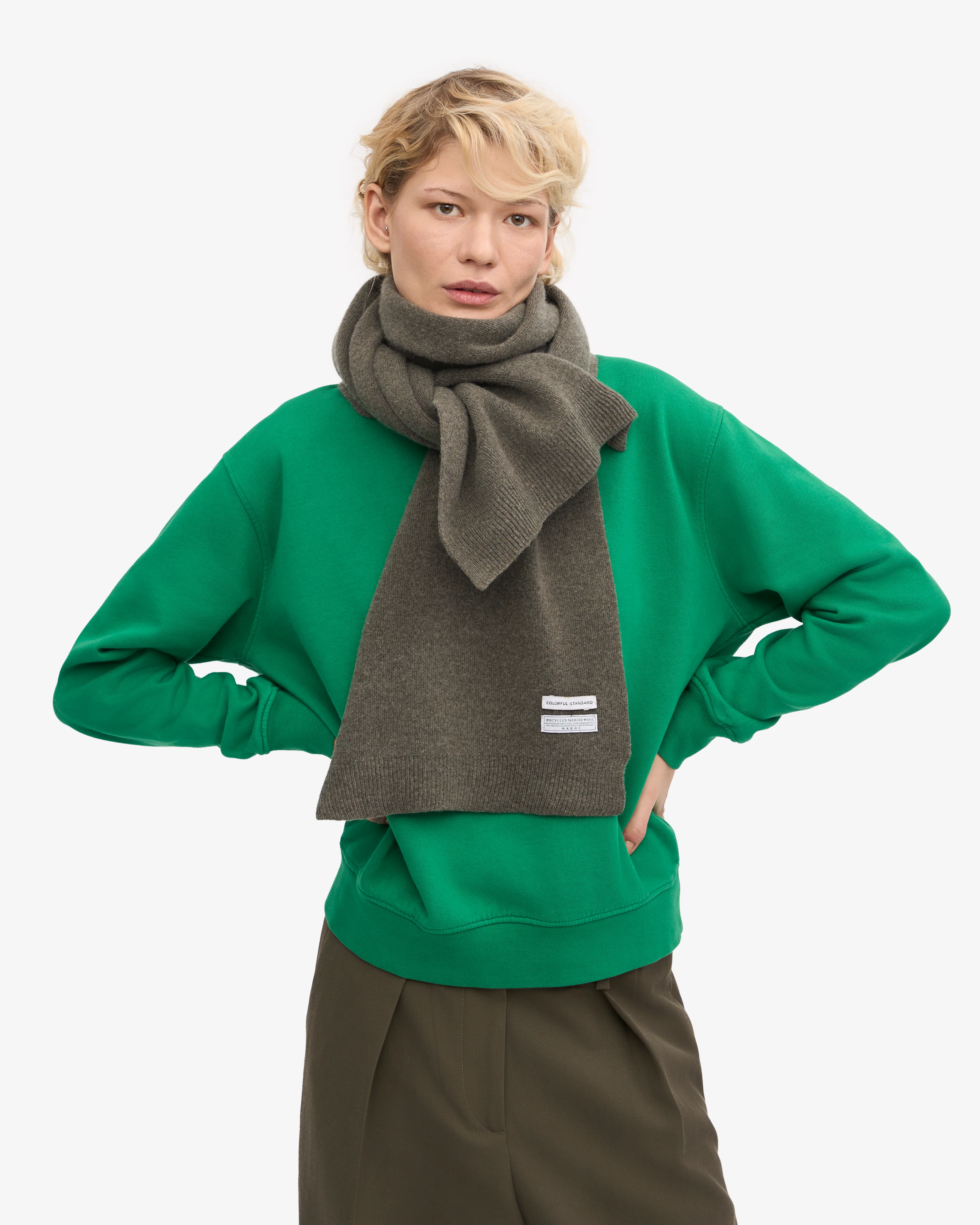 Merino Wool Scarf - Dusty Olive