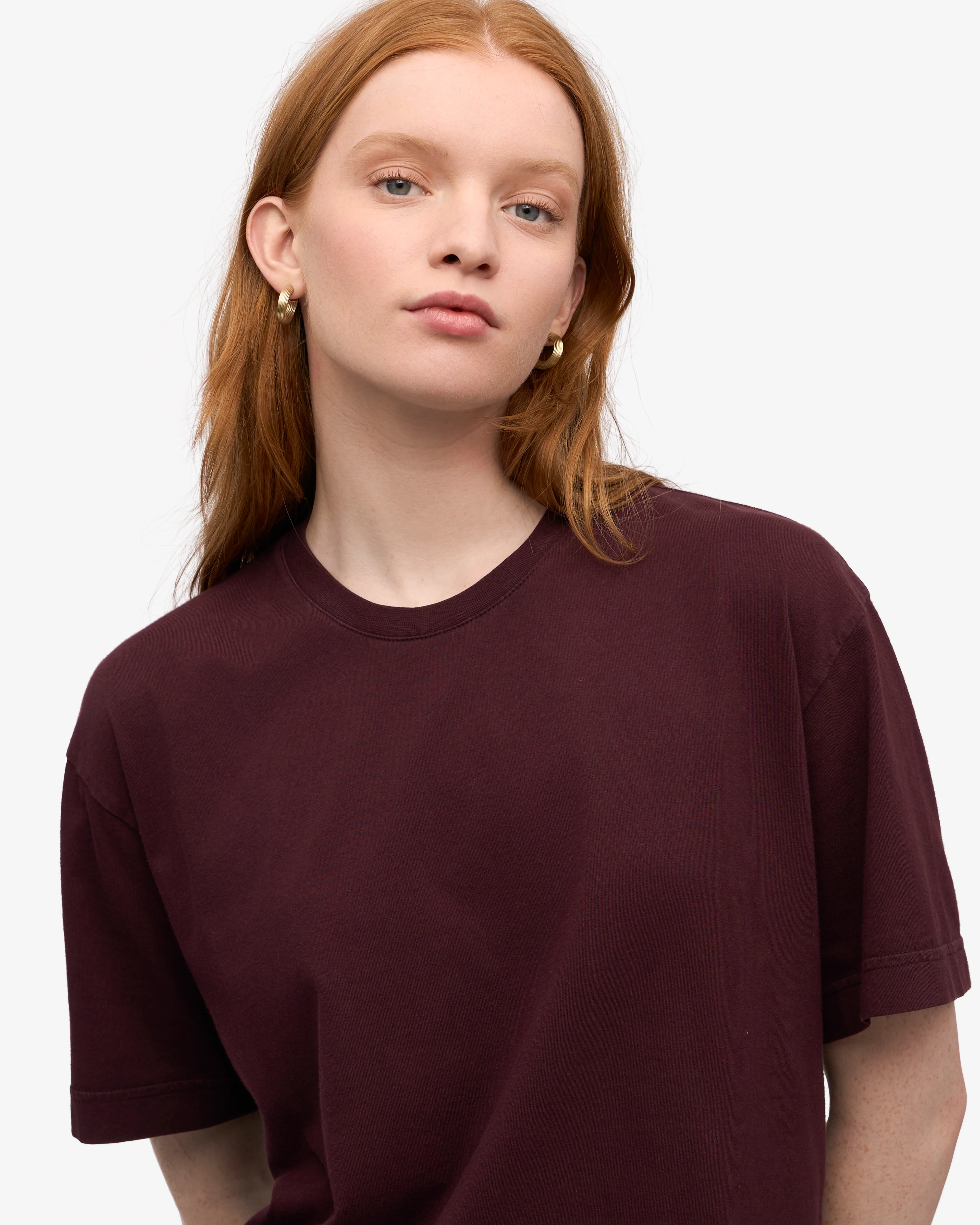 Oversized Organic T-Shirt - Oxblood Red