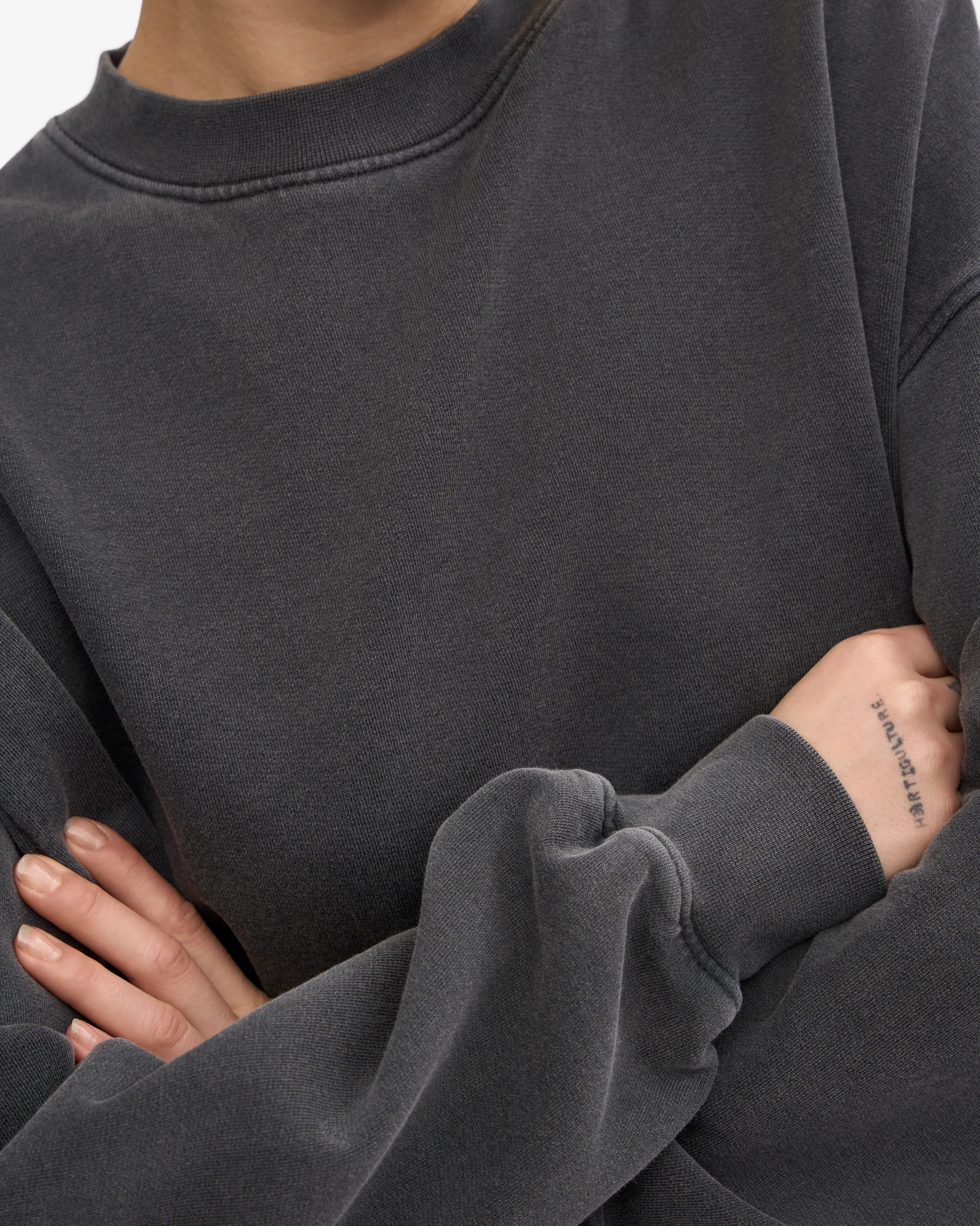 Organic Oversized Crew - Faded Black
