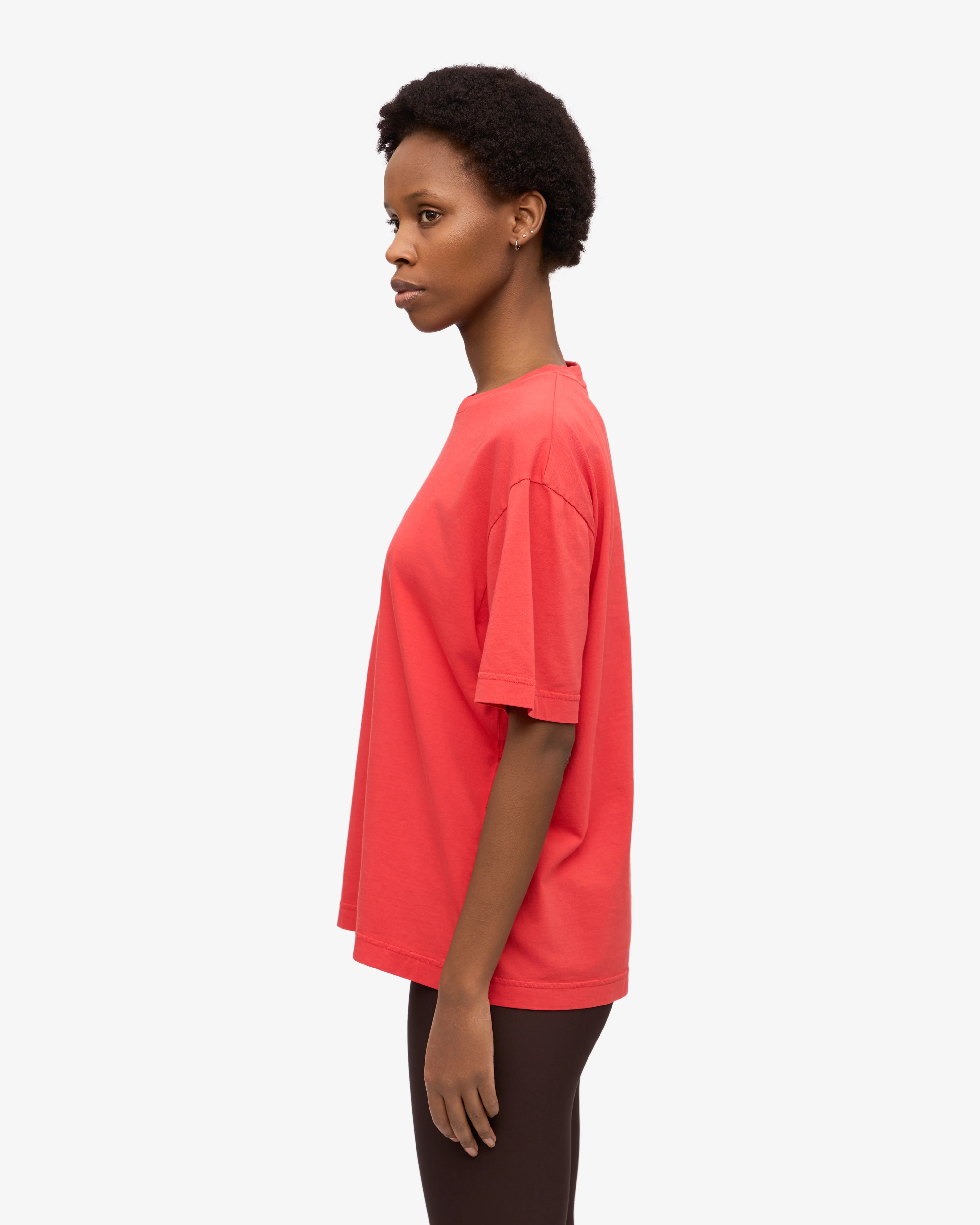 Oversized Organic T-Shirt - Red Tangerine