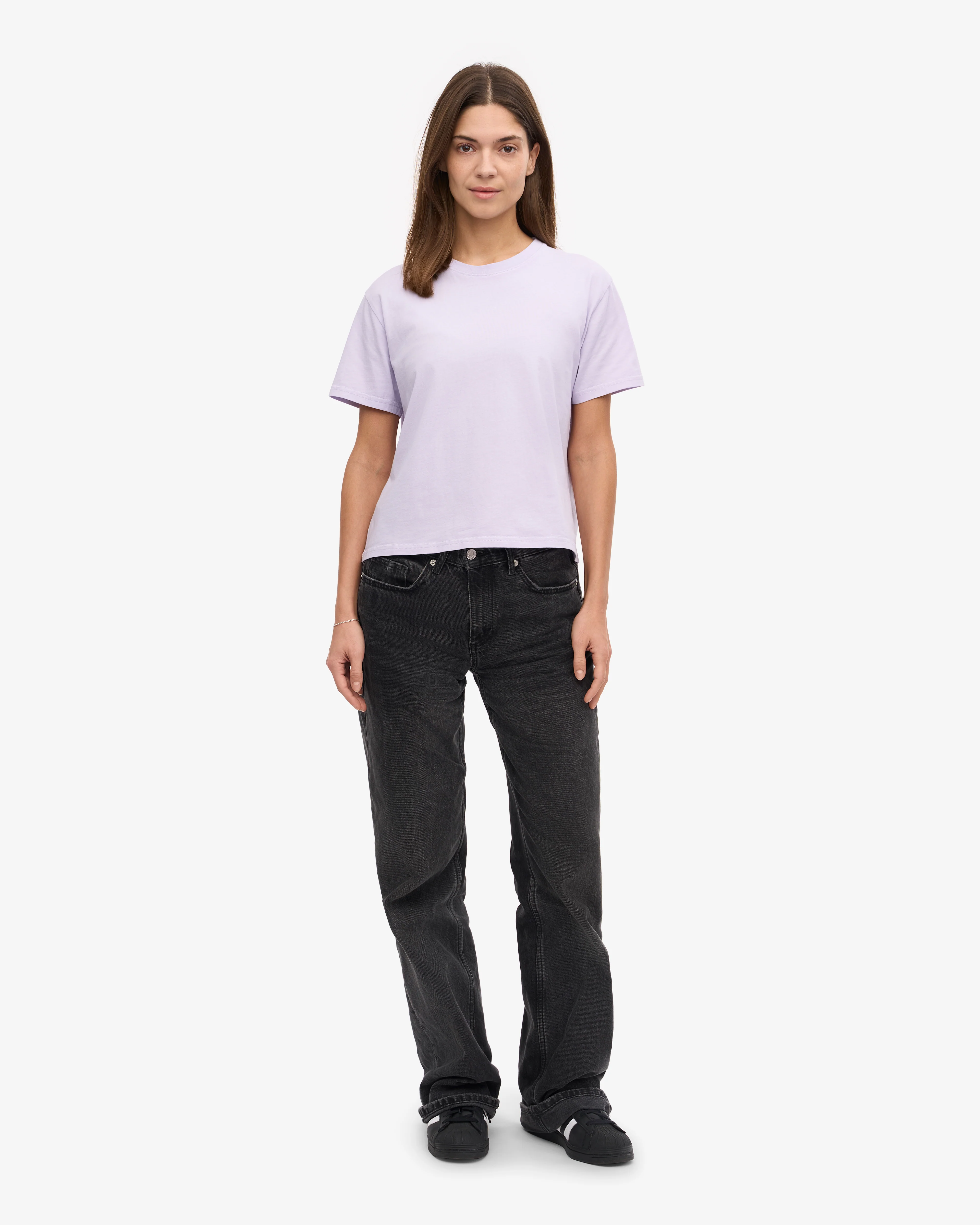 Organic Boxy Crop Tee - Soft Lavender