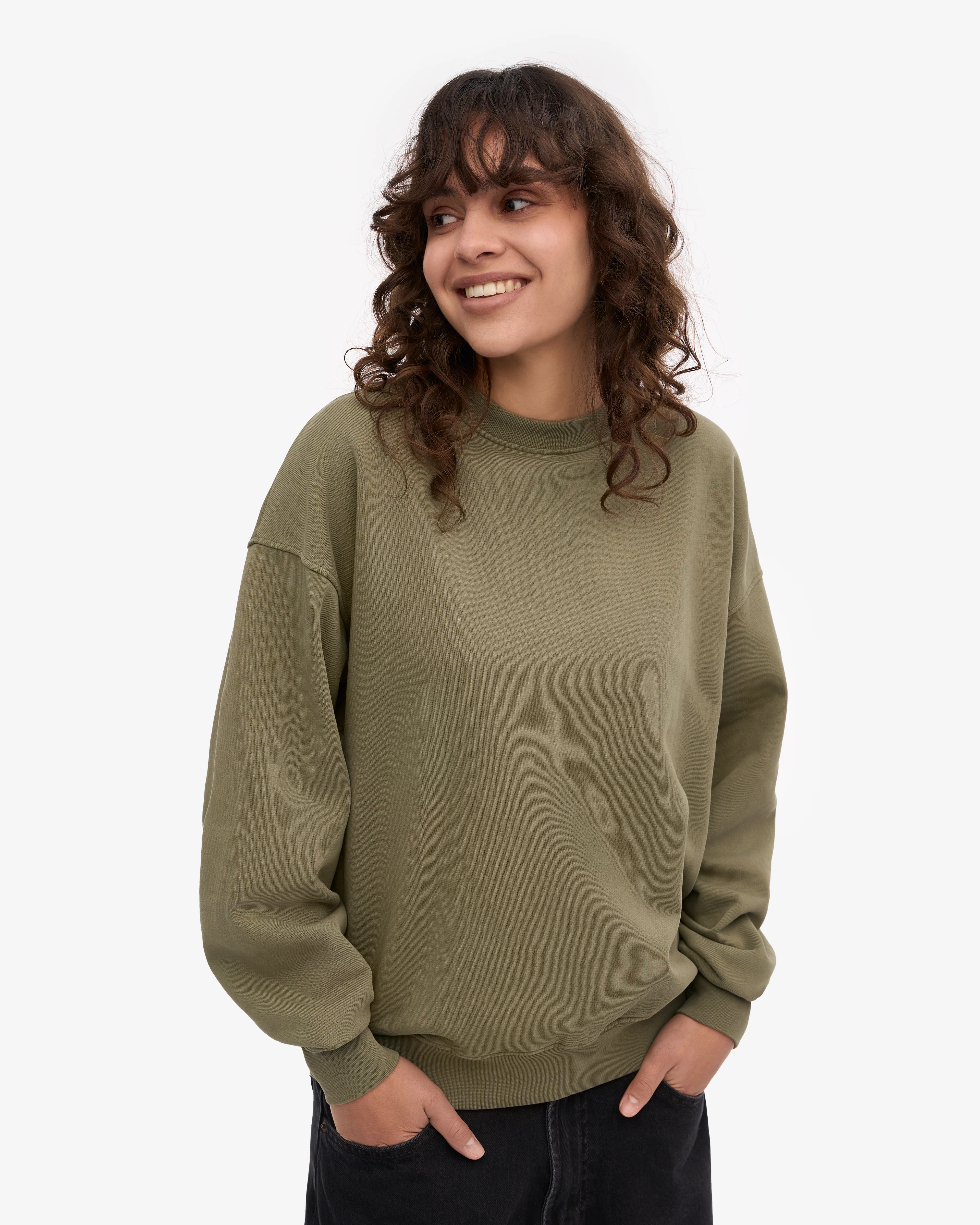 Organic Oversized Crew - Dusty Olive