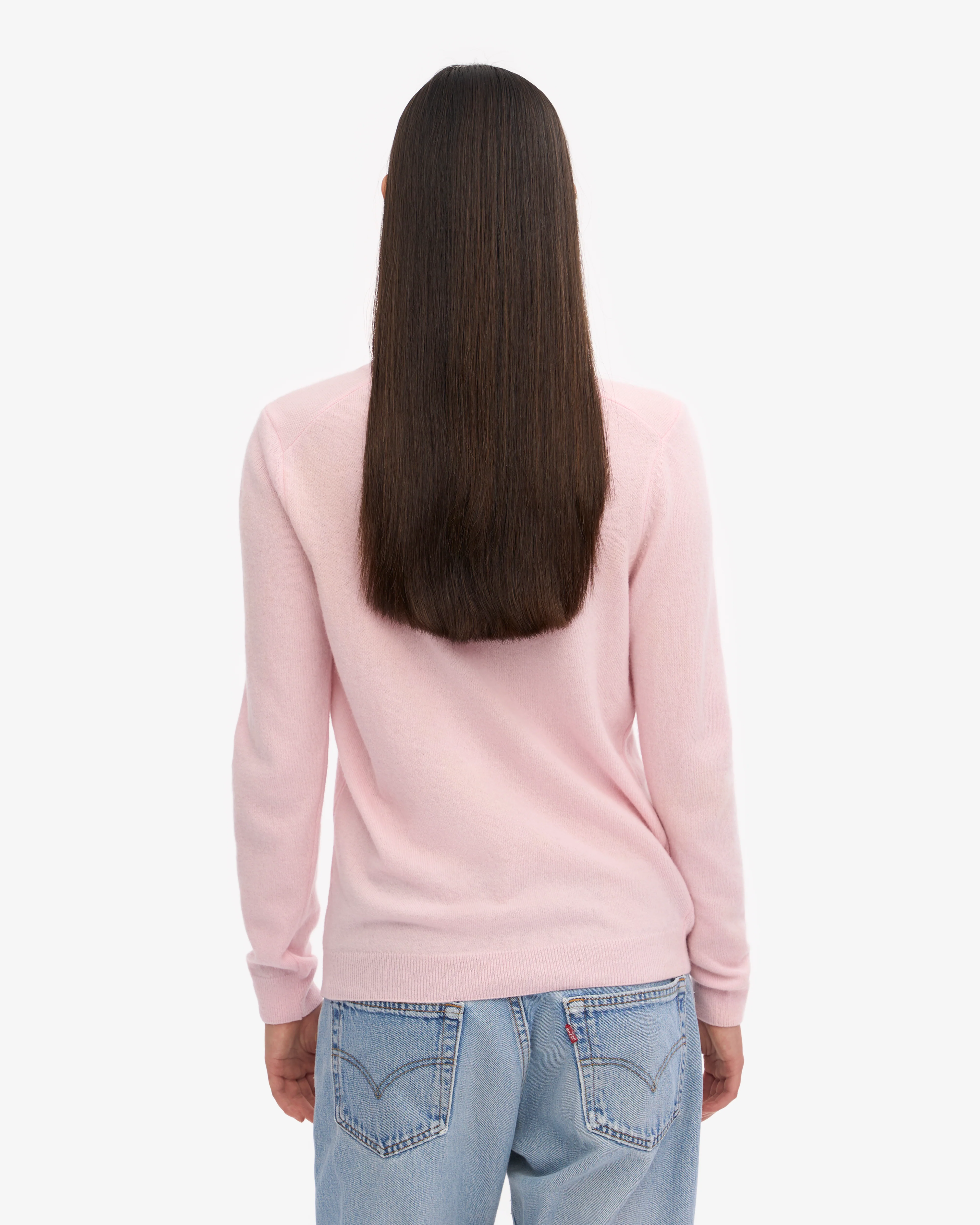 Women Light Merino Wool Crew - Faded Pink