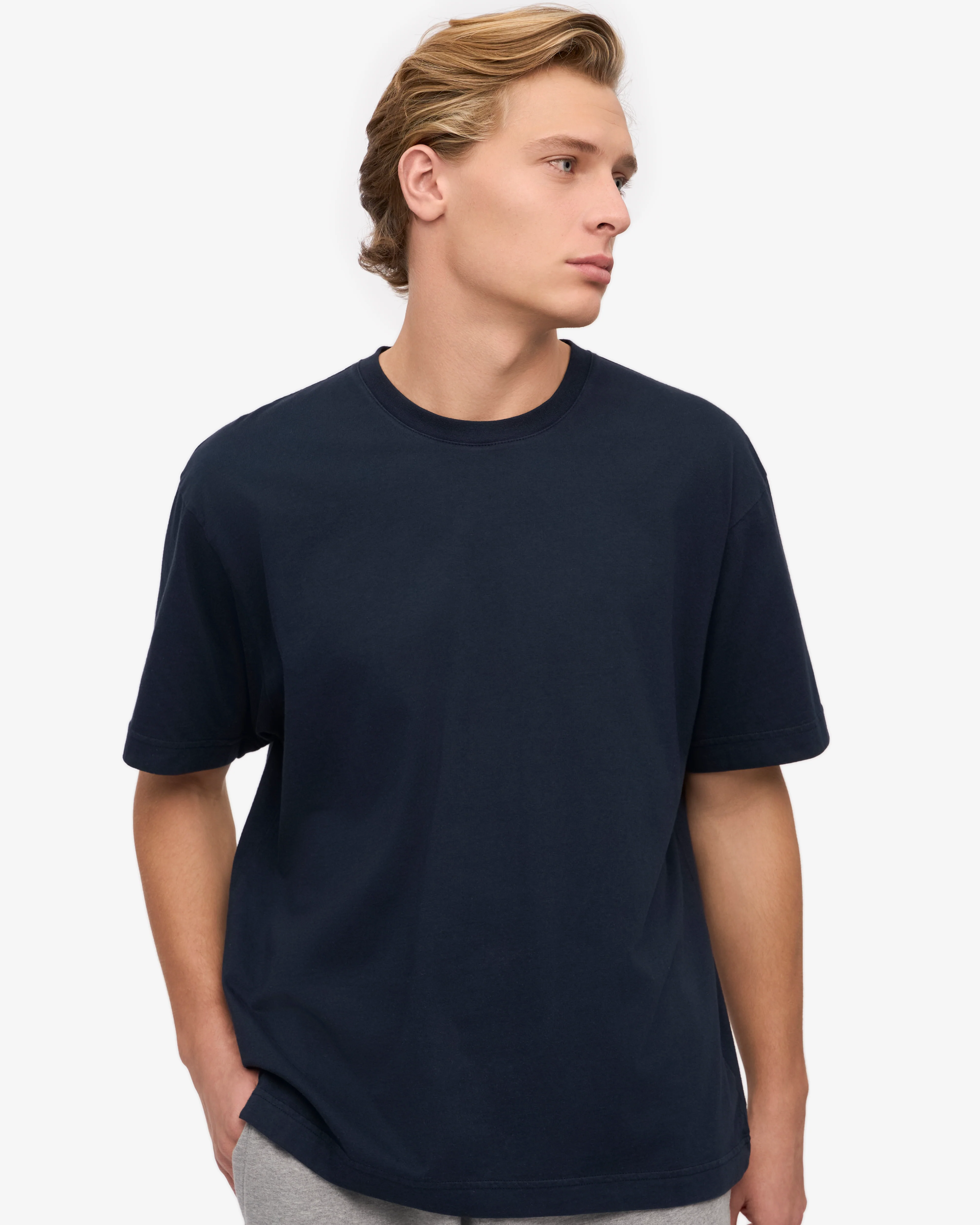 Oversized Organic T-Shirt - Navy Blue