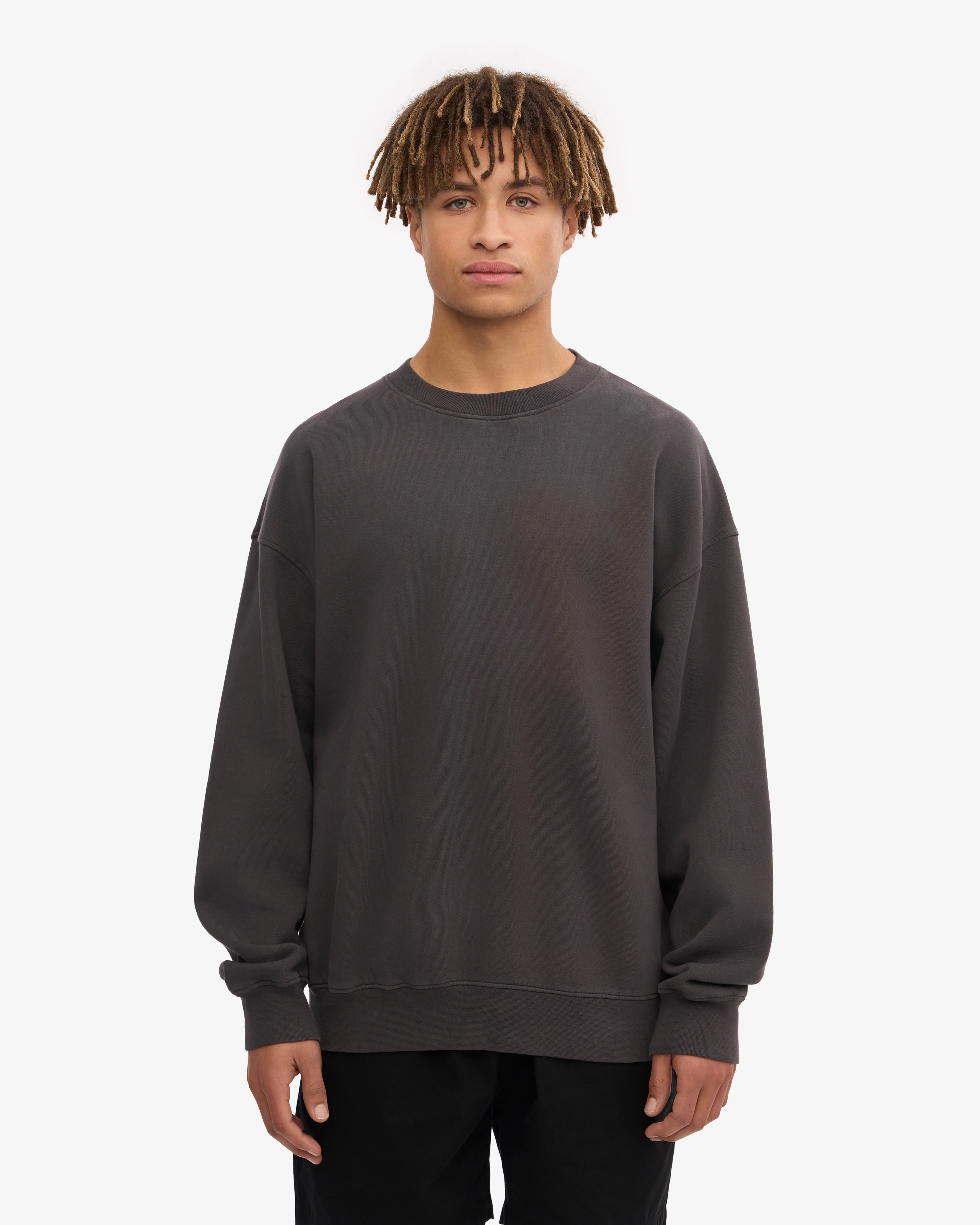 Organic Oversized Crew - Lava Grey