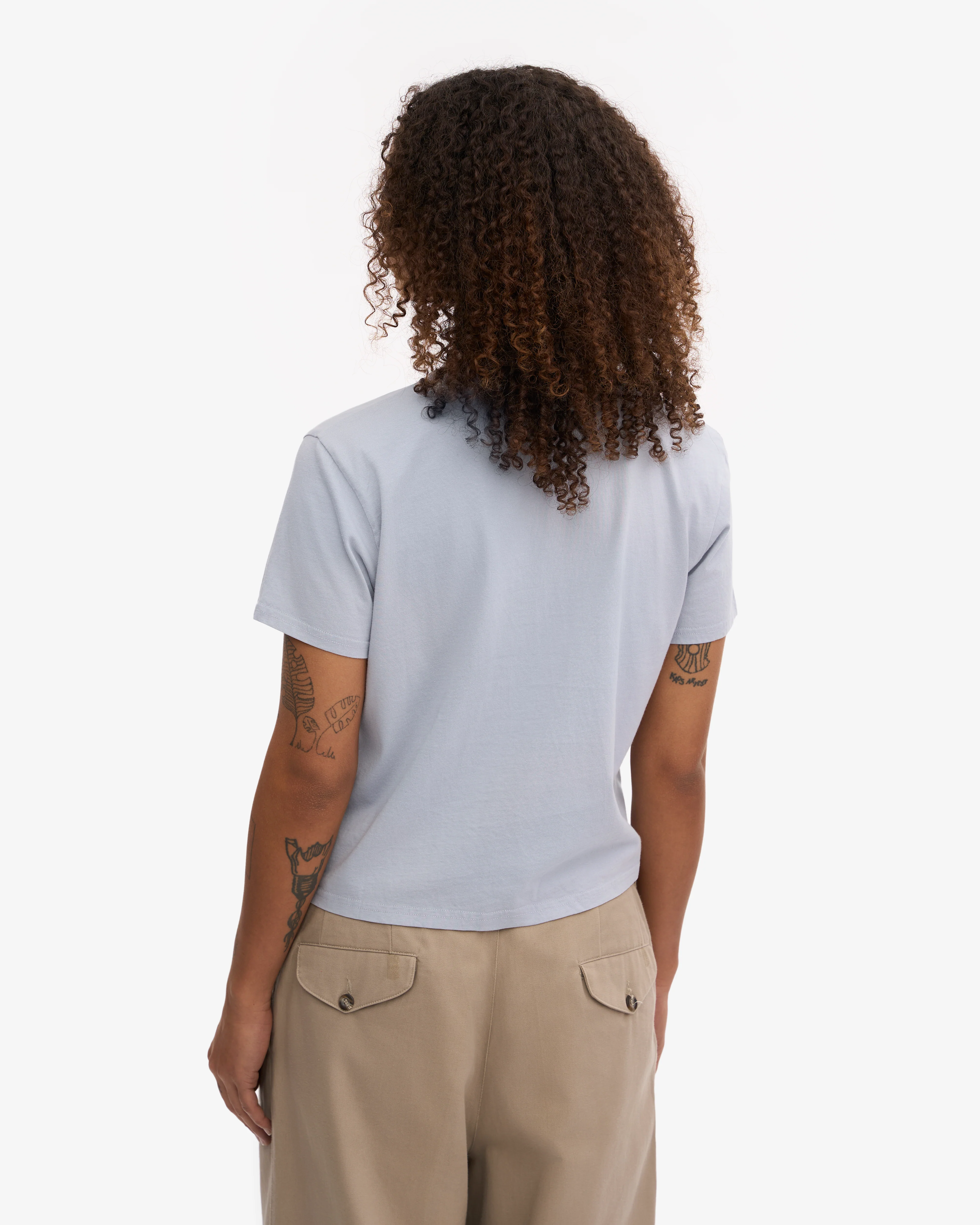 Organic Boxy Crop Tee - Polar Blue